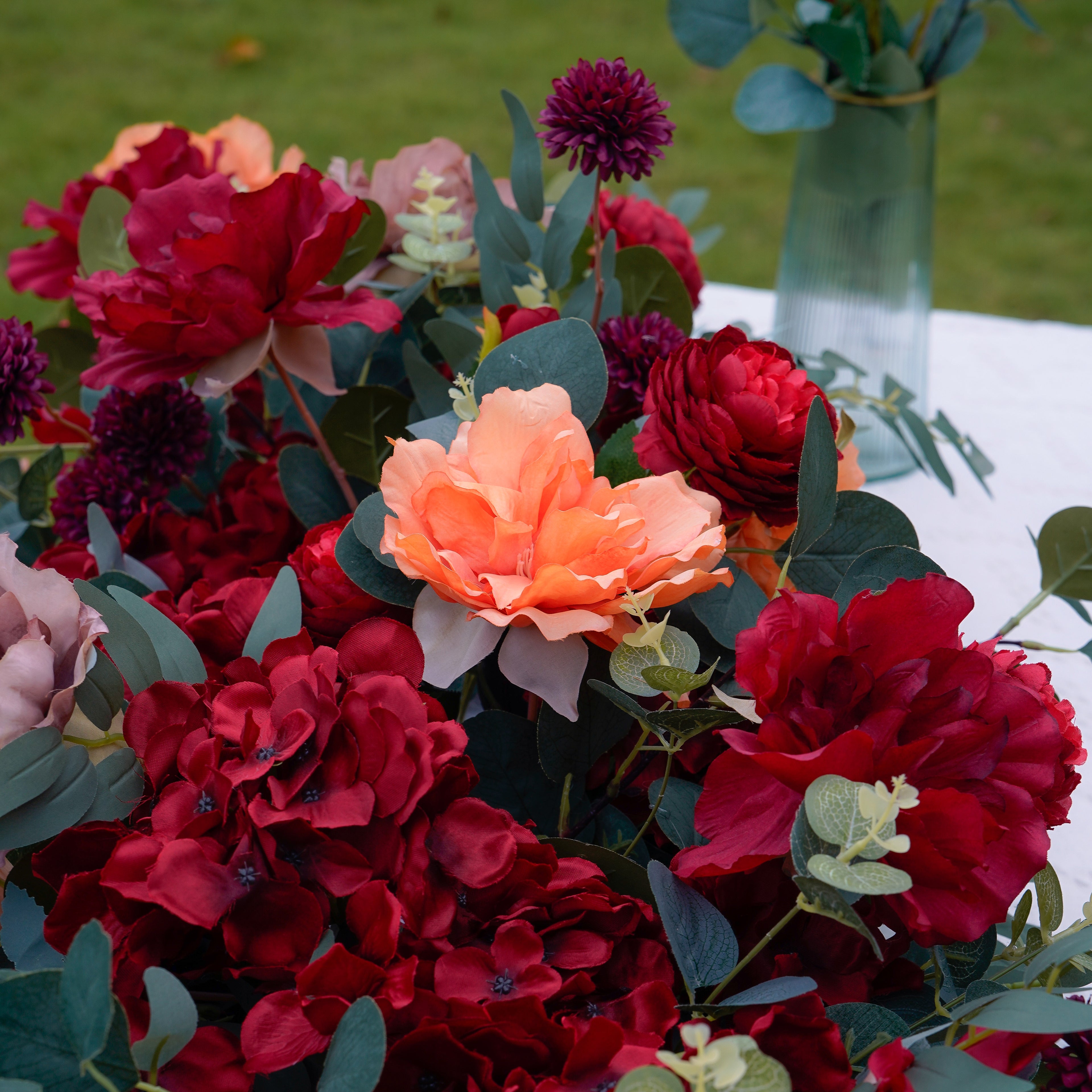 Spoil 023 New Long strip flower row trailing long table table arrangement table flower R925 Rose Morning
