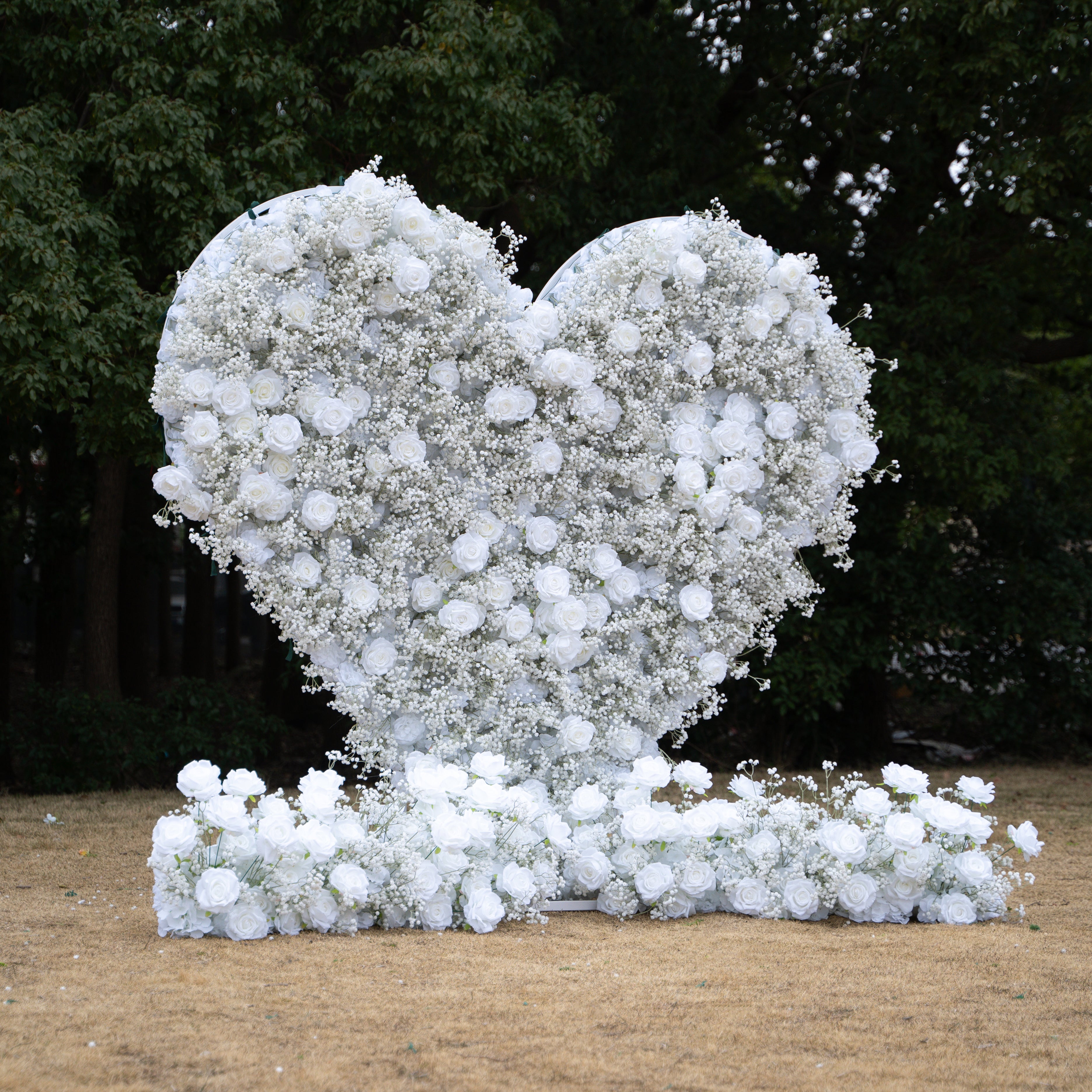 Baby Heart Wall:3D Fabric Artificial rolling up curtain flower wall