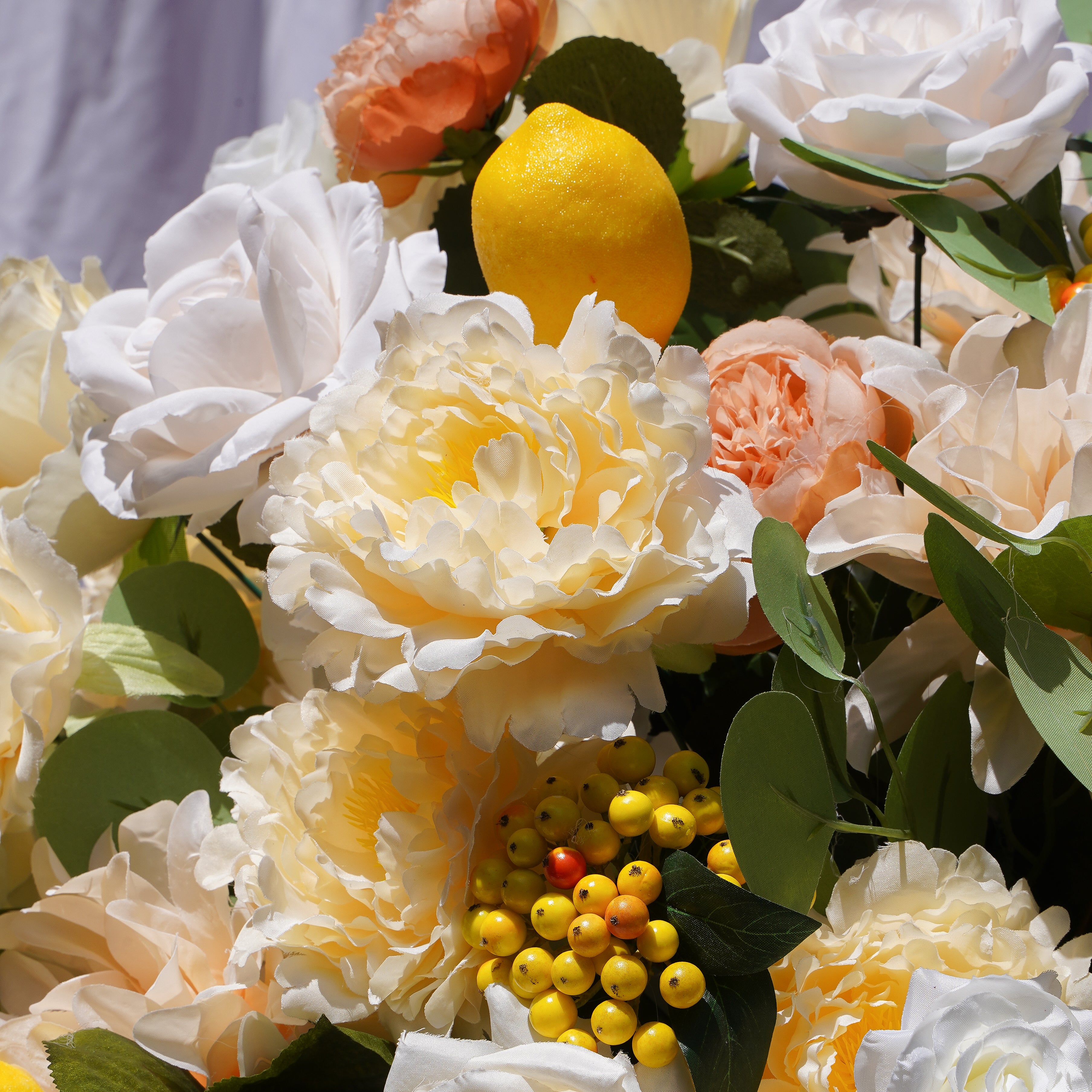 Lemon Flower Ball:2023 New Flower Centerpiece Bouquet Table Decoration Flower Ball R169 Rose Morning