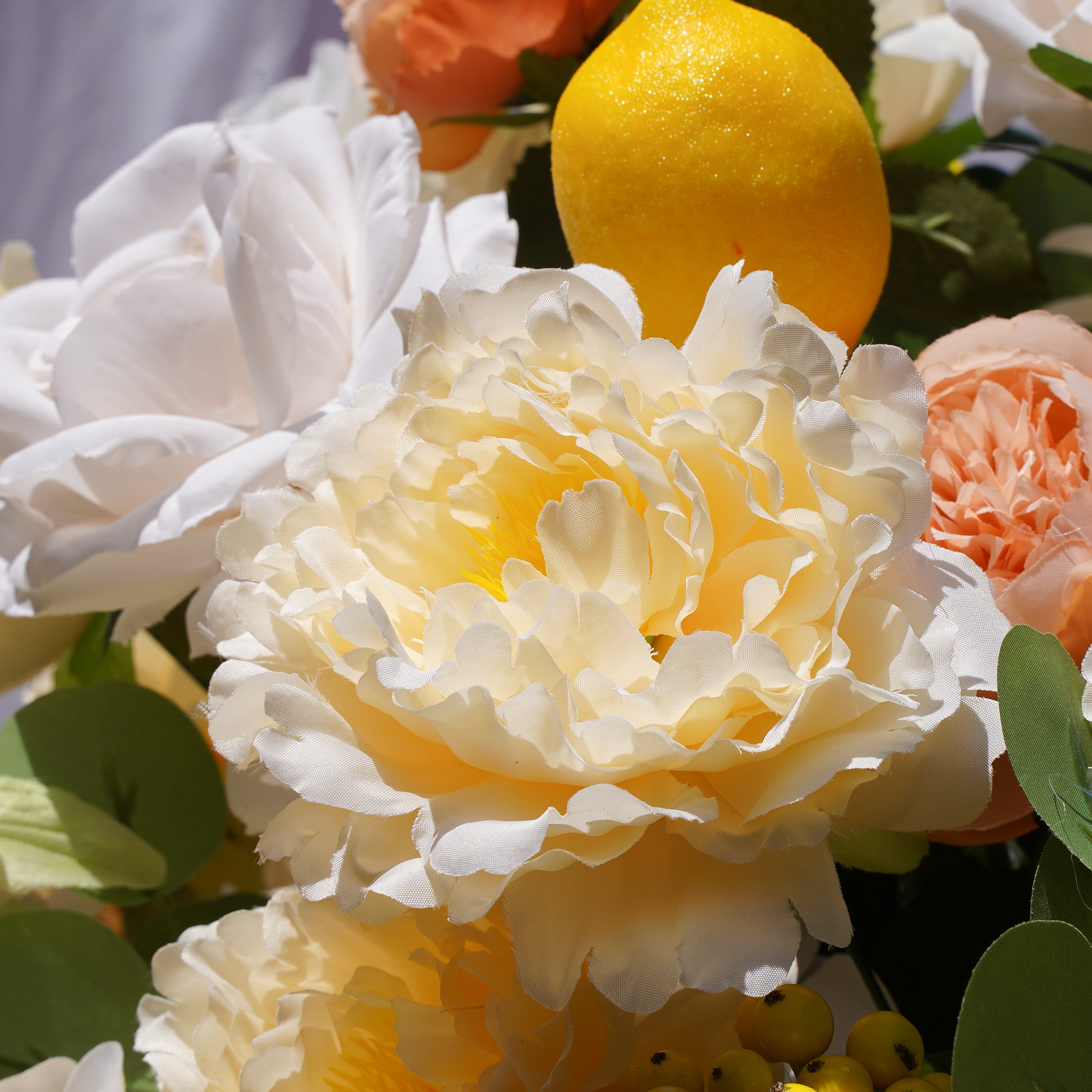 Lemon Flower Ball:2023 New Flower Centerpiece Bouquet Table Decoration Flower Ball R169 Rose Morning