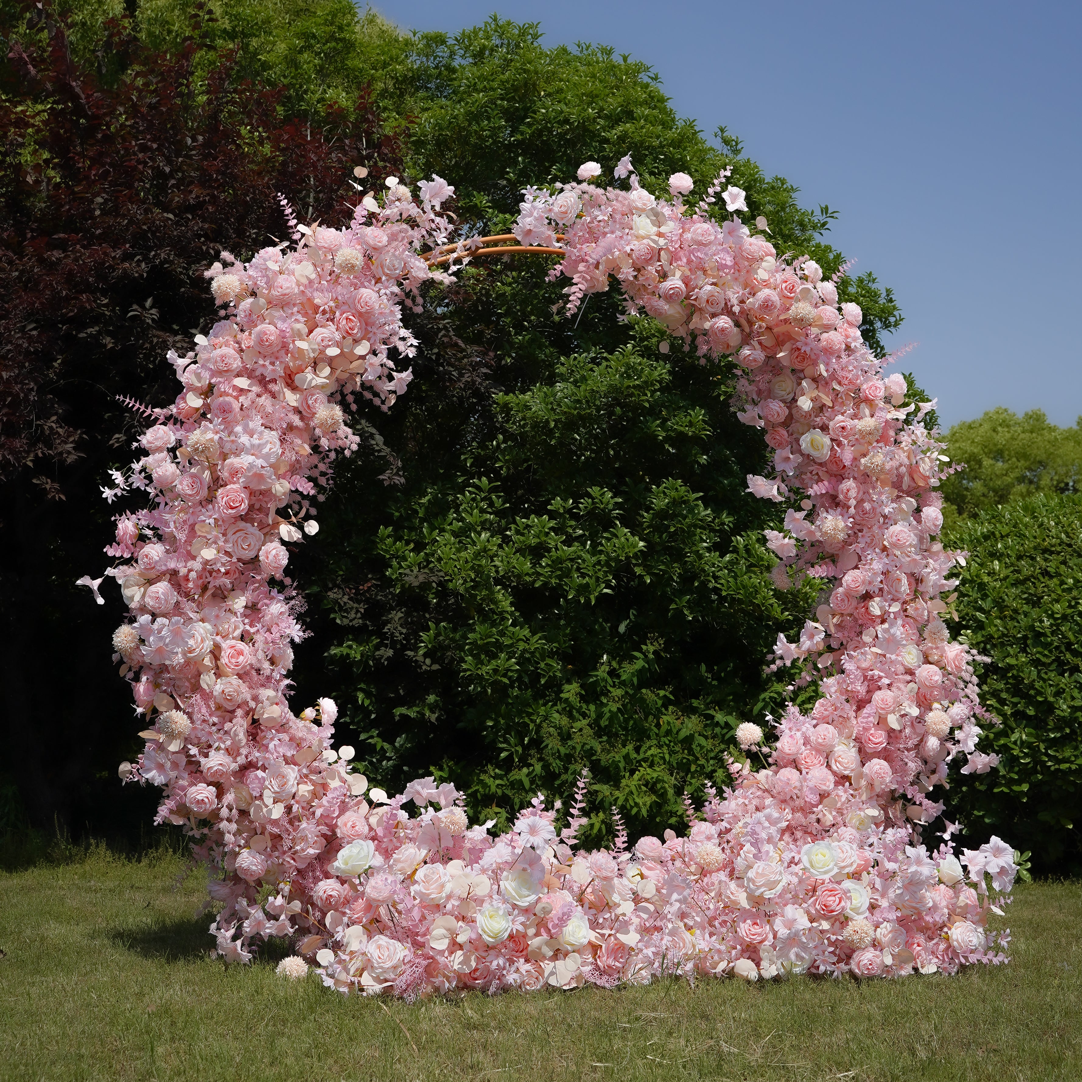 F002:2023 New Wedding Party Background Floral Arch Decoration Including Frame Rose Morning