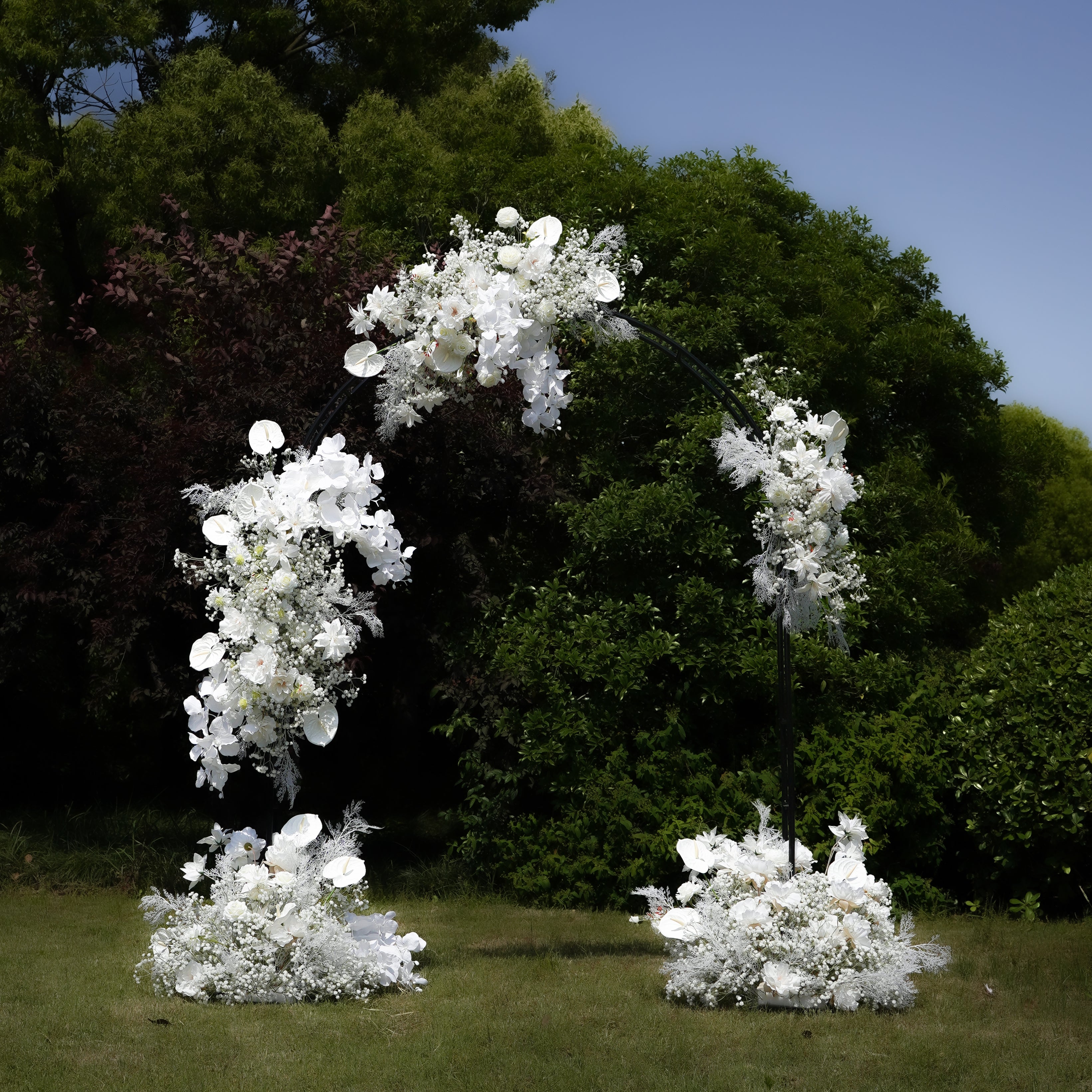 F010:2023 New Wedding Party Background Floral Arch Decoration Including Frame Rose Morning