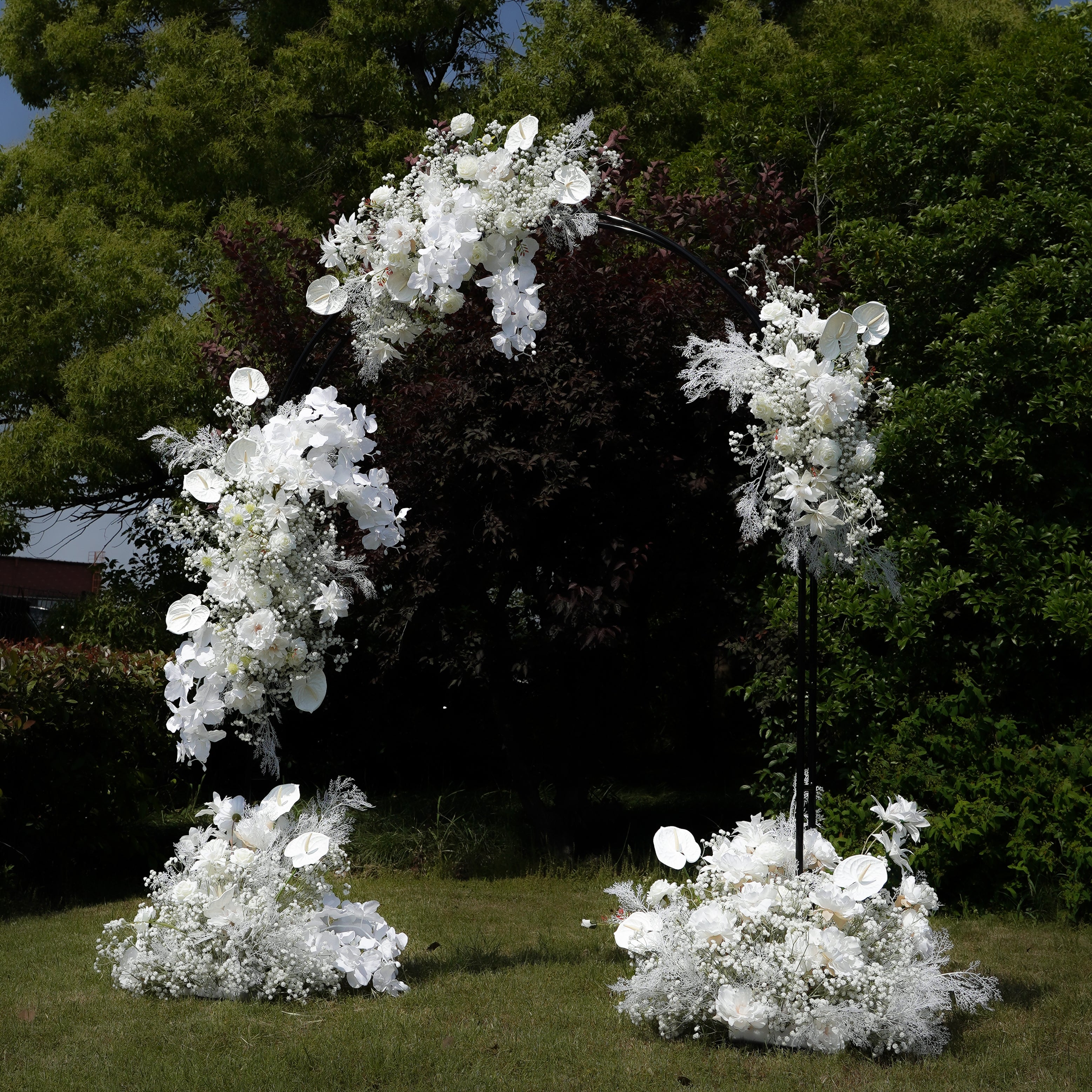 F010:2023 New Wedding Party Background Floral Arch Decoration Including Frame Rose Morning