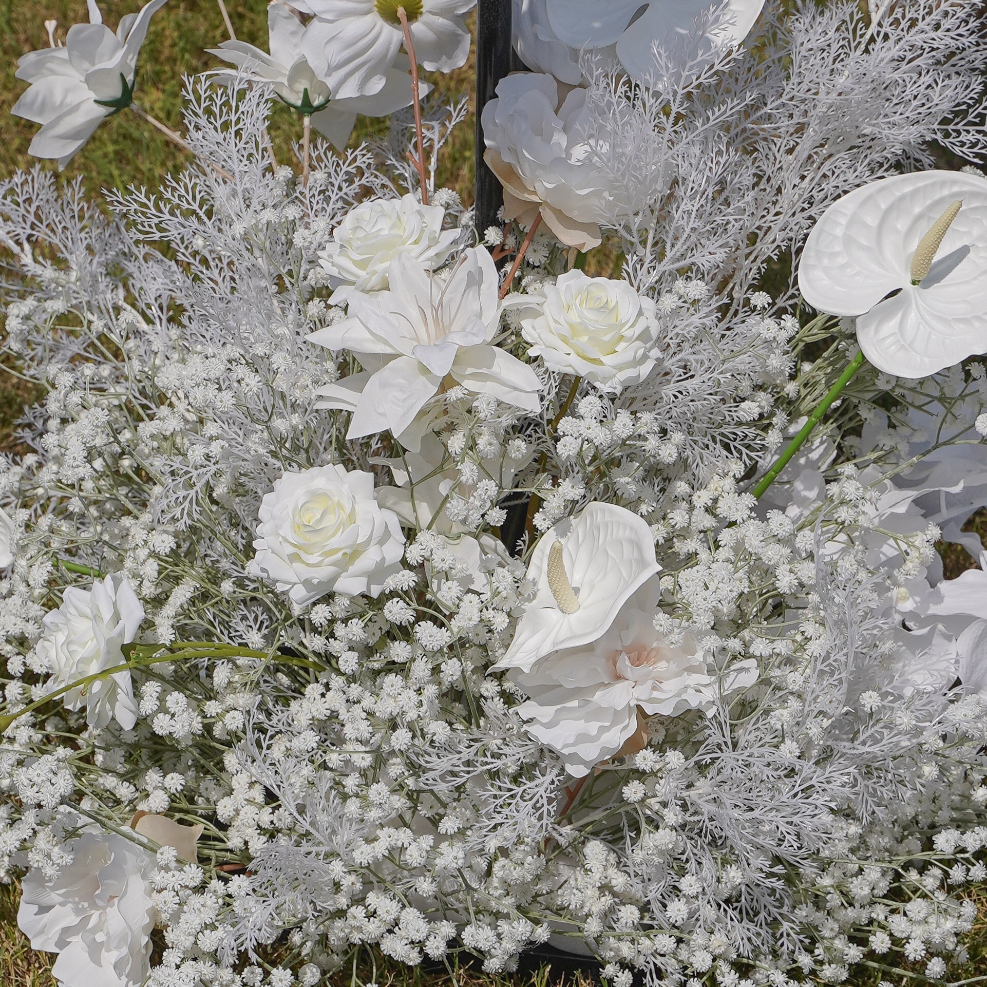 F010:2023 New Wedding Party Background Floral Arch Decoration Including Frame Rose Morning