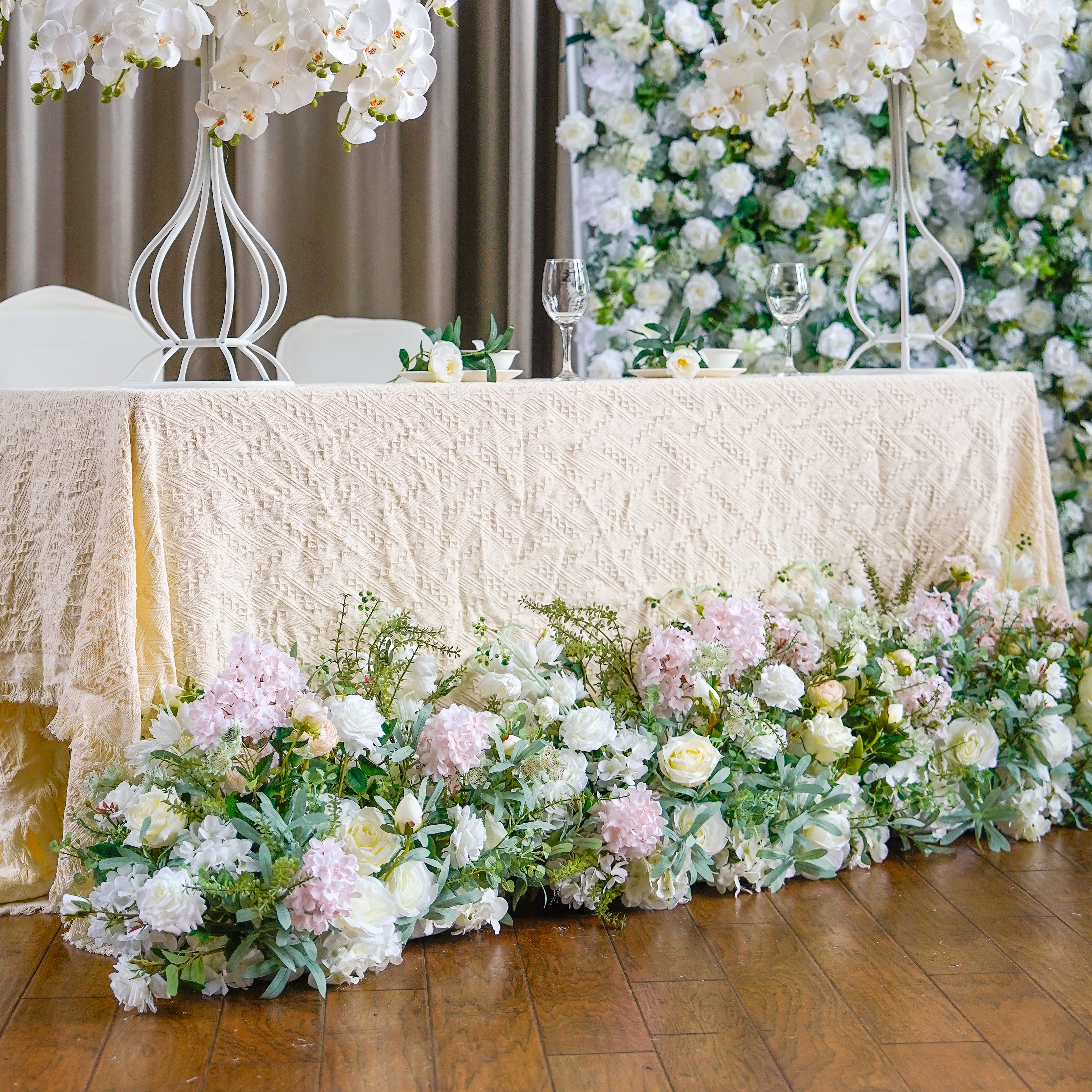 Pinkie:2023 New Long strip flower row trailing long table table arrangement table flower R276 Rose Morning
