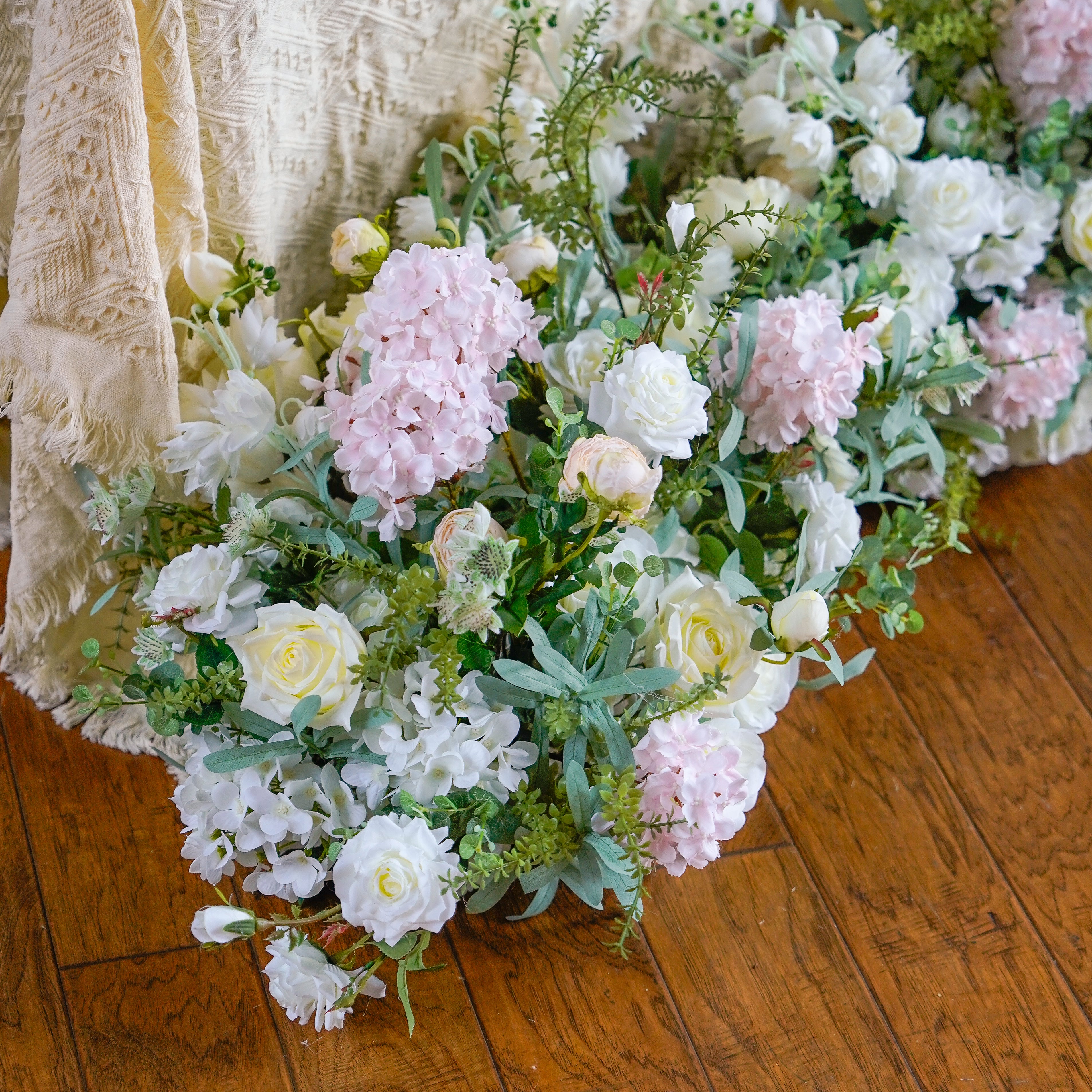 Pinkie:2023 New Long strip flower row trailing long table table arrangement table flower R276 Rose Morning