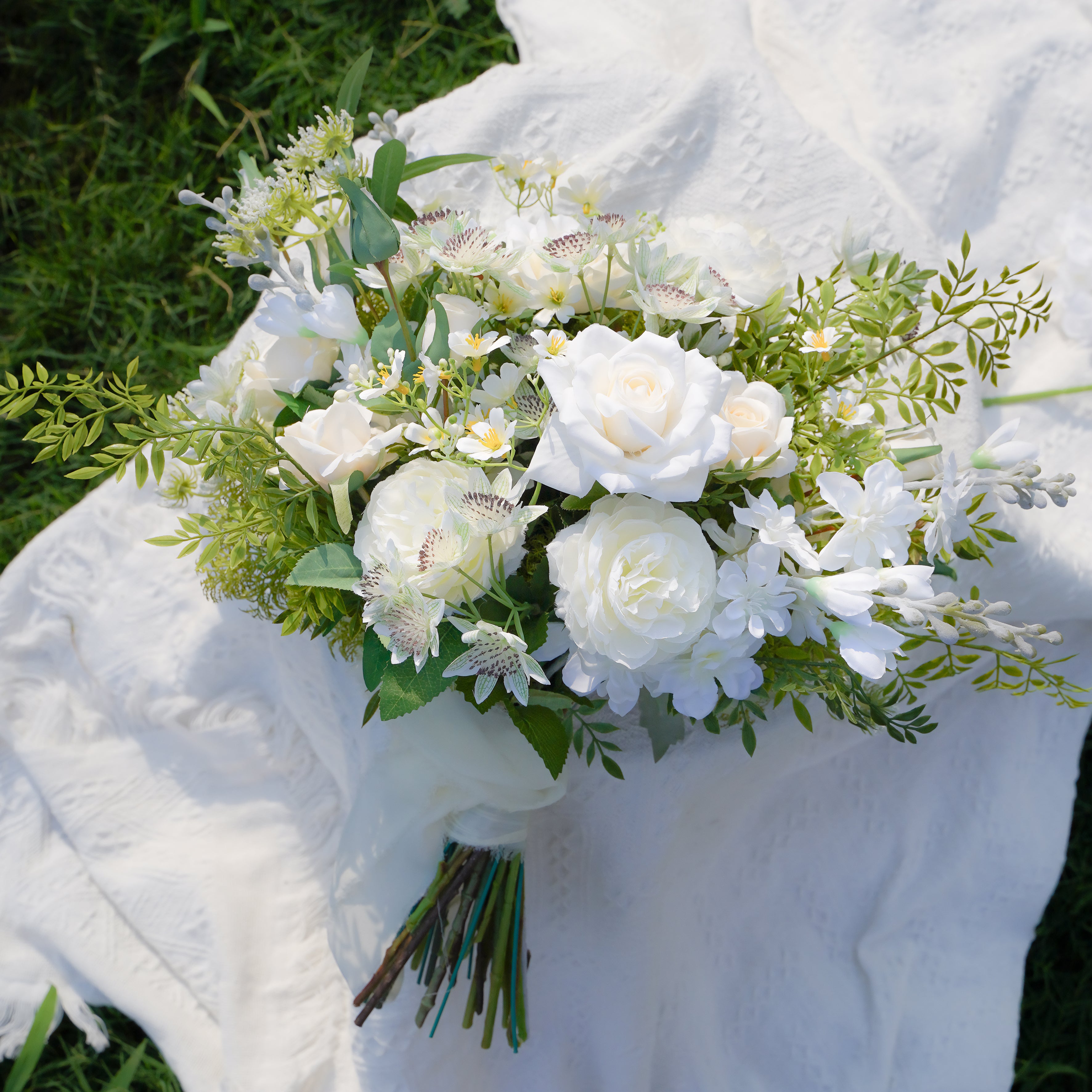 White Series Bridal Bouquet Wedding Decoration-R185 Rose Morning