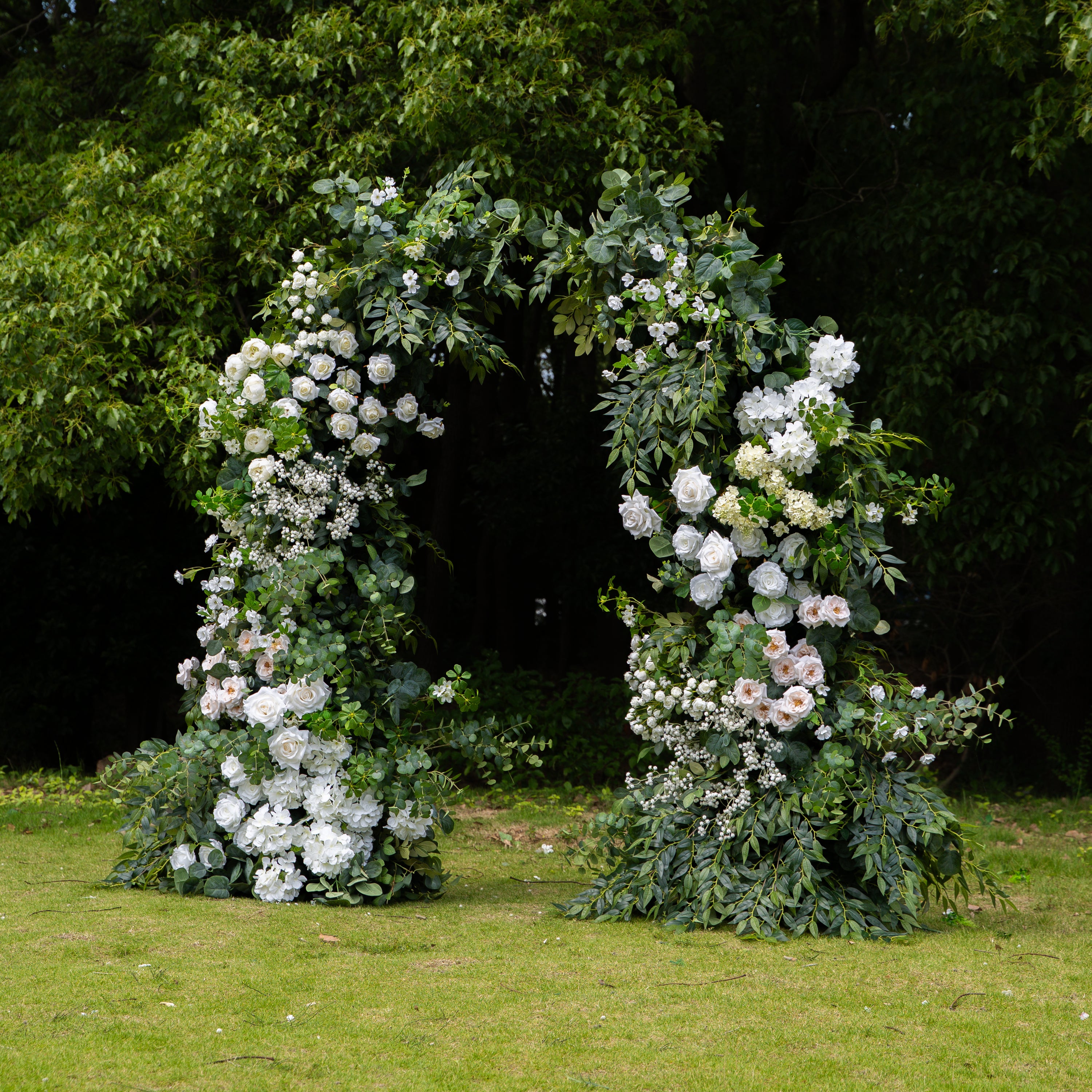 Brave - White Green Floral Arch with Frame for Wedding Party Event Backdrop Decoration