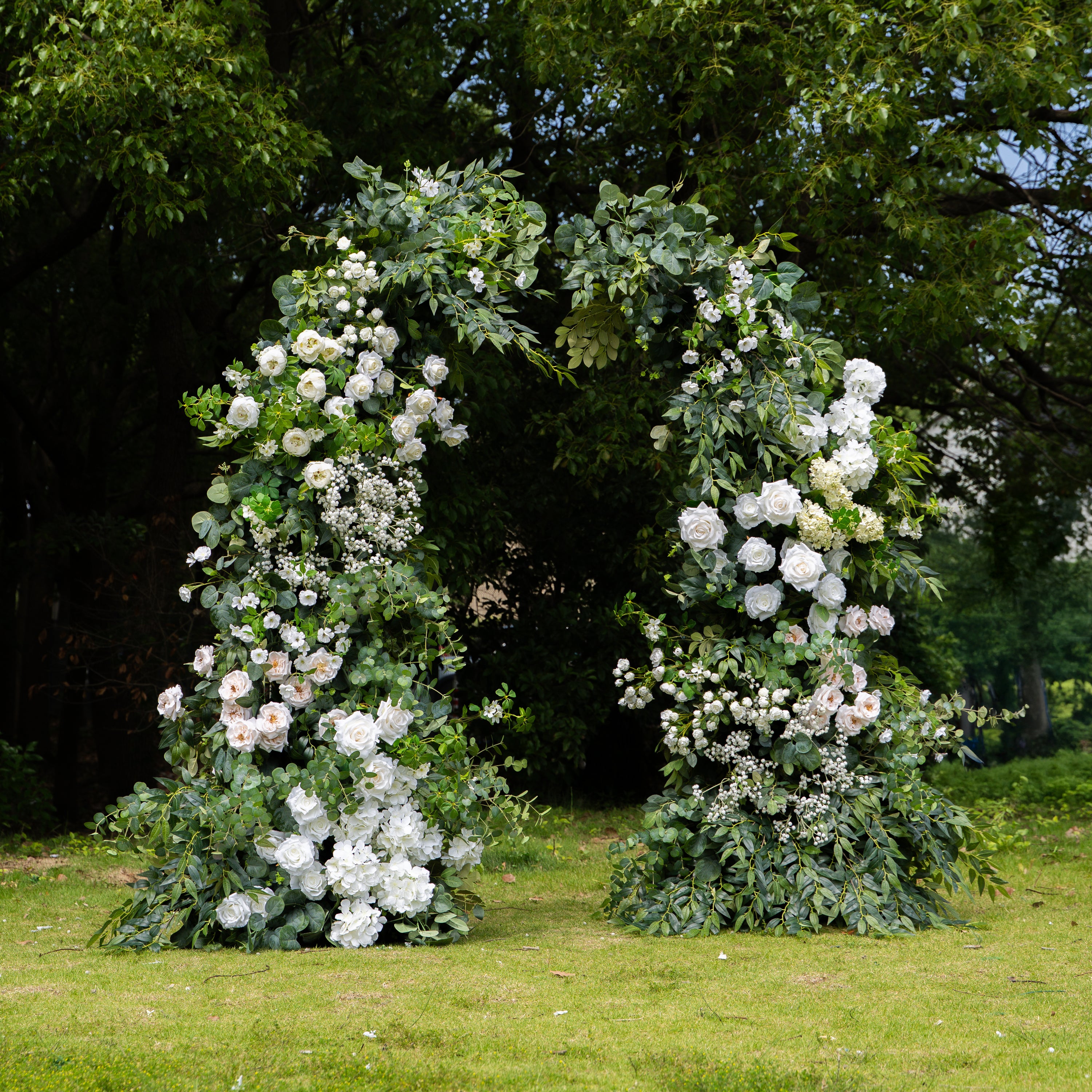 Brave - White Green Floral Arch with Frame for Wedding Party Event Backdrop Decoration