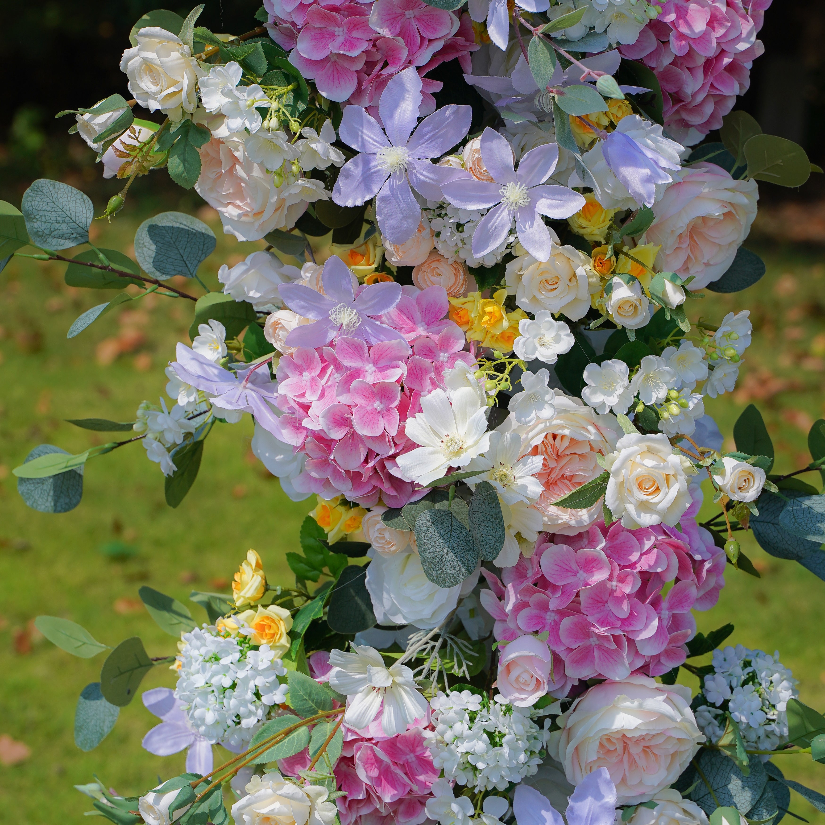 Flower Wall,Artificial Flower,Alexa Arch : 2023 New Wedding Party Background Floral Arch Decoration Including Frame -R854,Rose morning