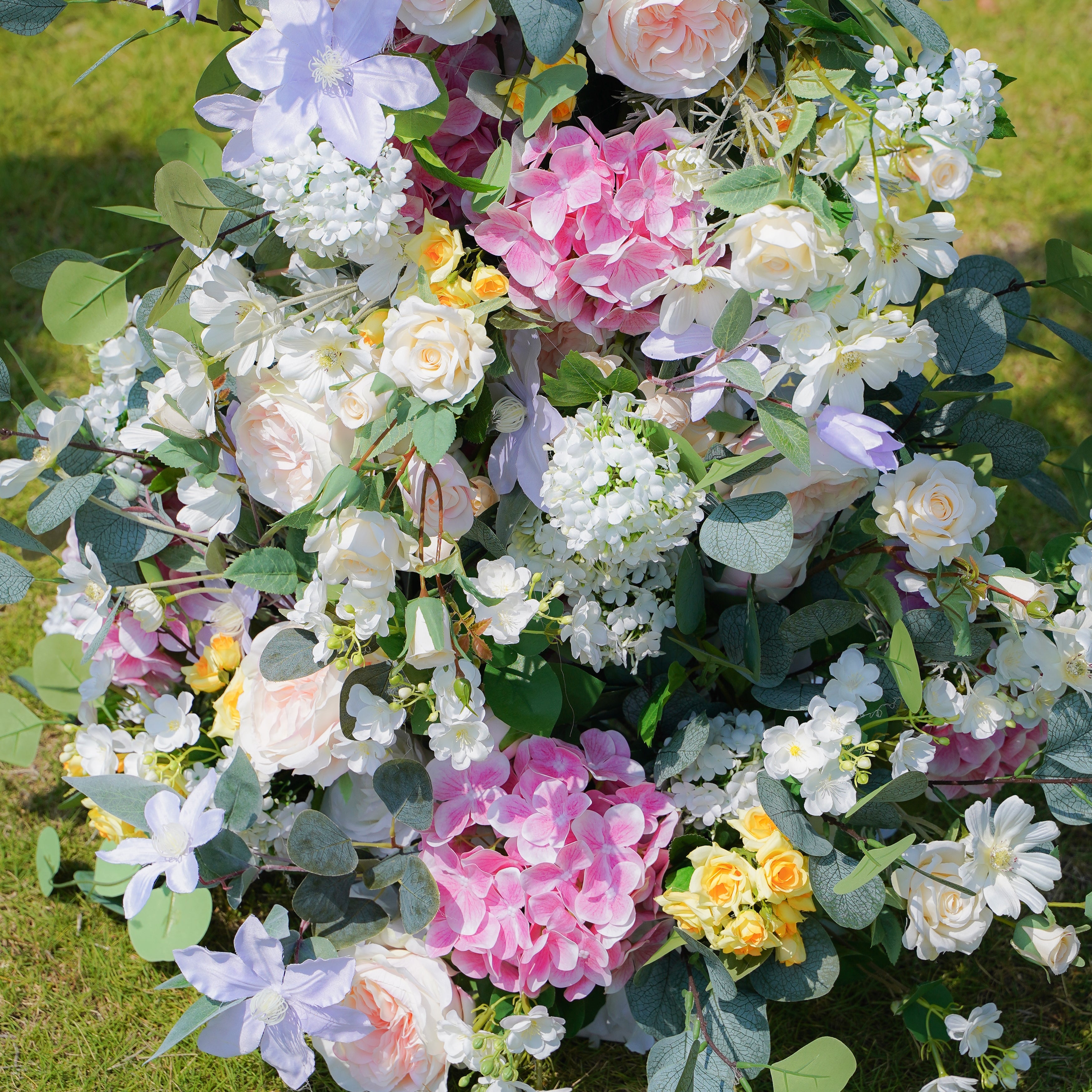 Flower Wall,Artificial Flower,Alexa Arch : 2023 New Wedding Party Background Floral Arch Decoration Including Frame -R854,Rose morning