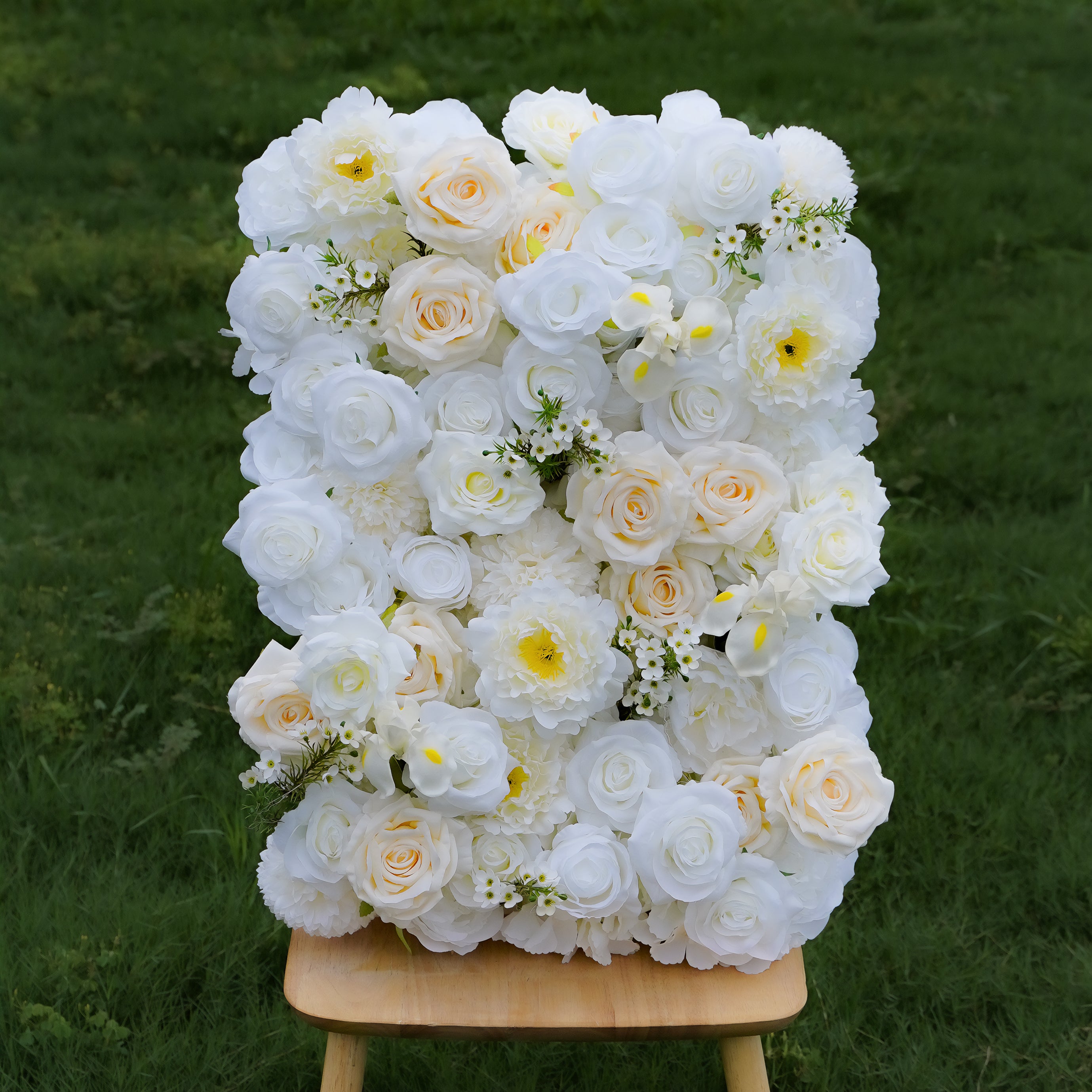 Fabric Artificial Rolling Up Curtain Flower Wall,Flower wall,Artificial Flower,Margaret: 5D Fabric Artificial Rolling Up Curtain Flower Wall 8ft*8ft -R236,Rose Morning