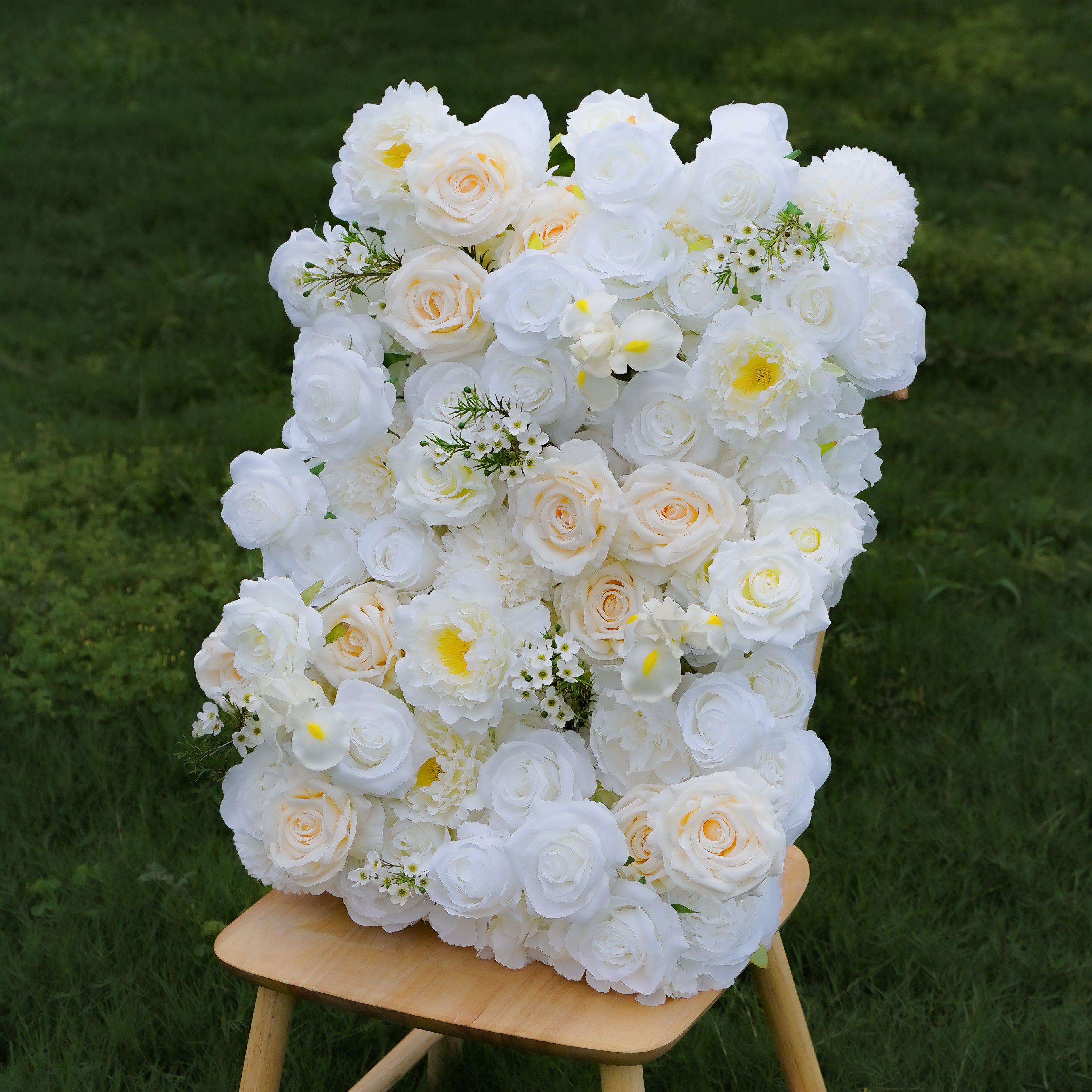 Fabric Artificial Rolling Up Curtain Flower Wall,Flower wall,Artificial Flower,Margaret: 5D Fabric Artificial Rolling Up Curtain Flower Wall 8ft*8ft -R236,Rose Morning