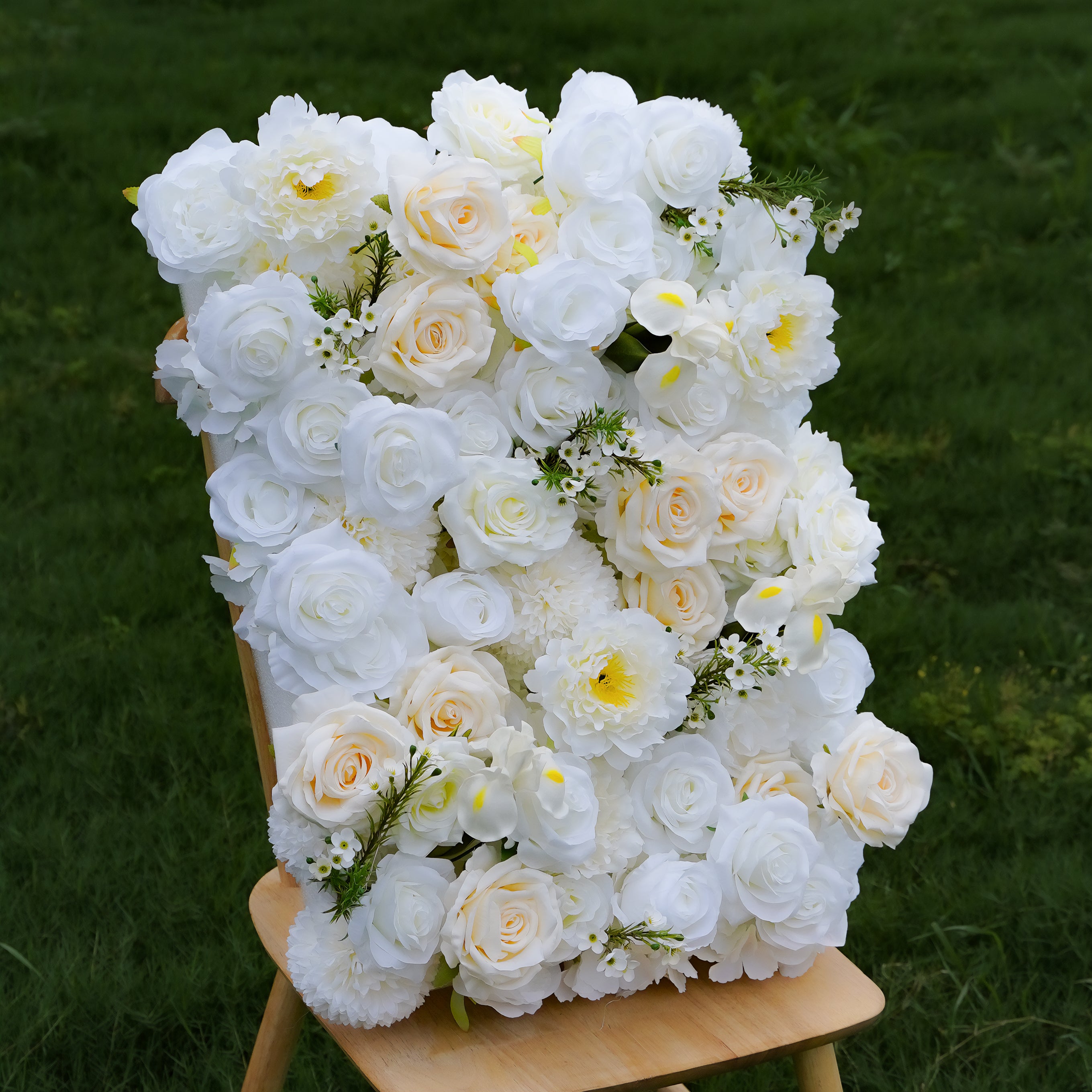 Fabric Artificial Rolling Up Curtain Flower Wall,Flower wall,Artificial Flower,Margaret: 5D Fabric Artificial Rolling Up Curtain Flower Wall 8ft*8ft -R236,Rose Morning