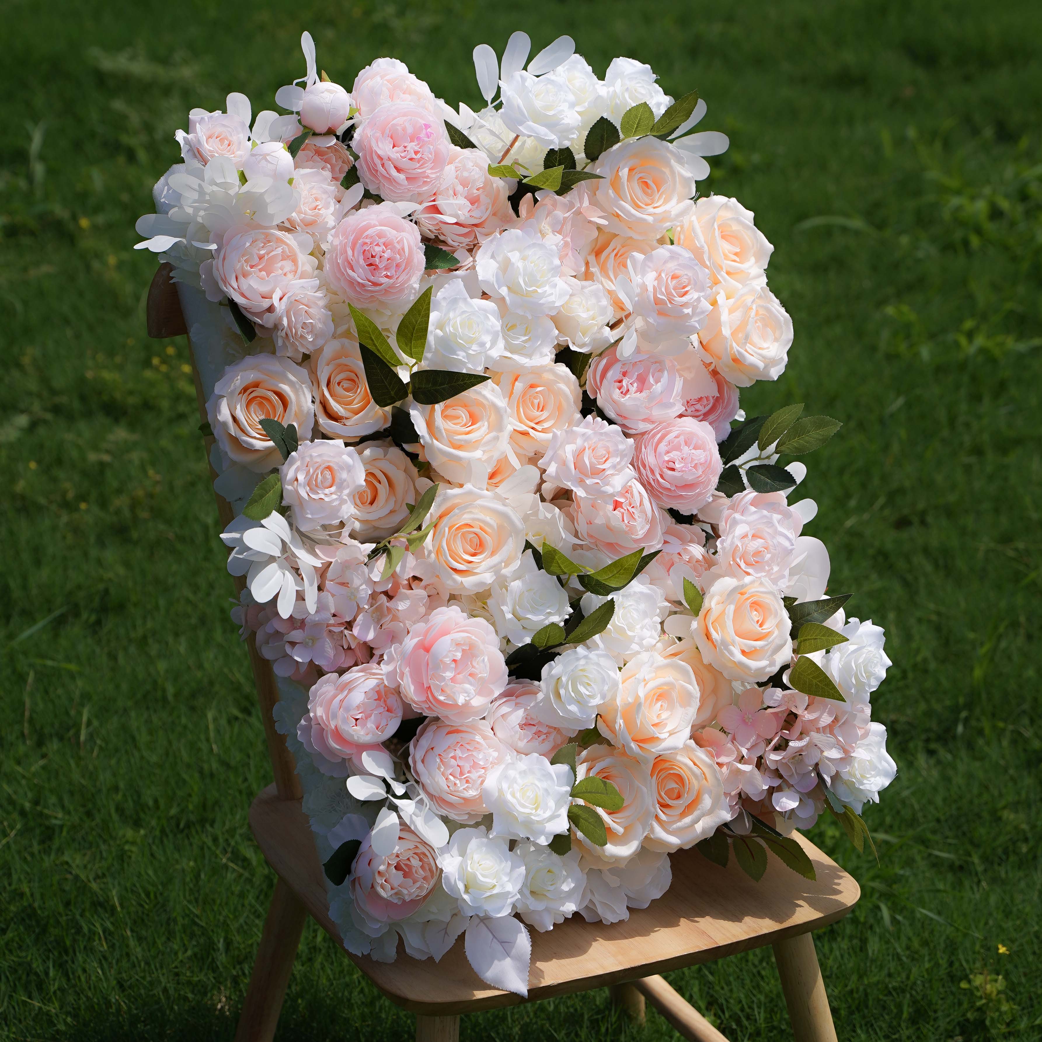 Fabric,Fabric Artificial Rolling Up Curtain Flower Wall,Flower Wall,Lilly: 5D Fabric Artificial Rolling Up Curtain Flower Wall 8ft*8ft -R237,Rose Morning