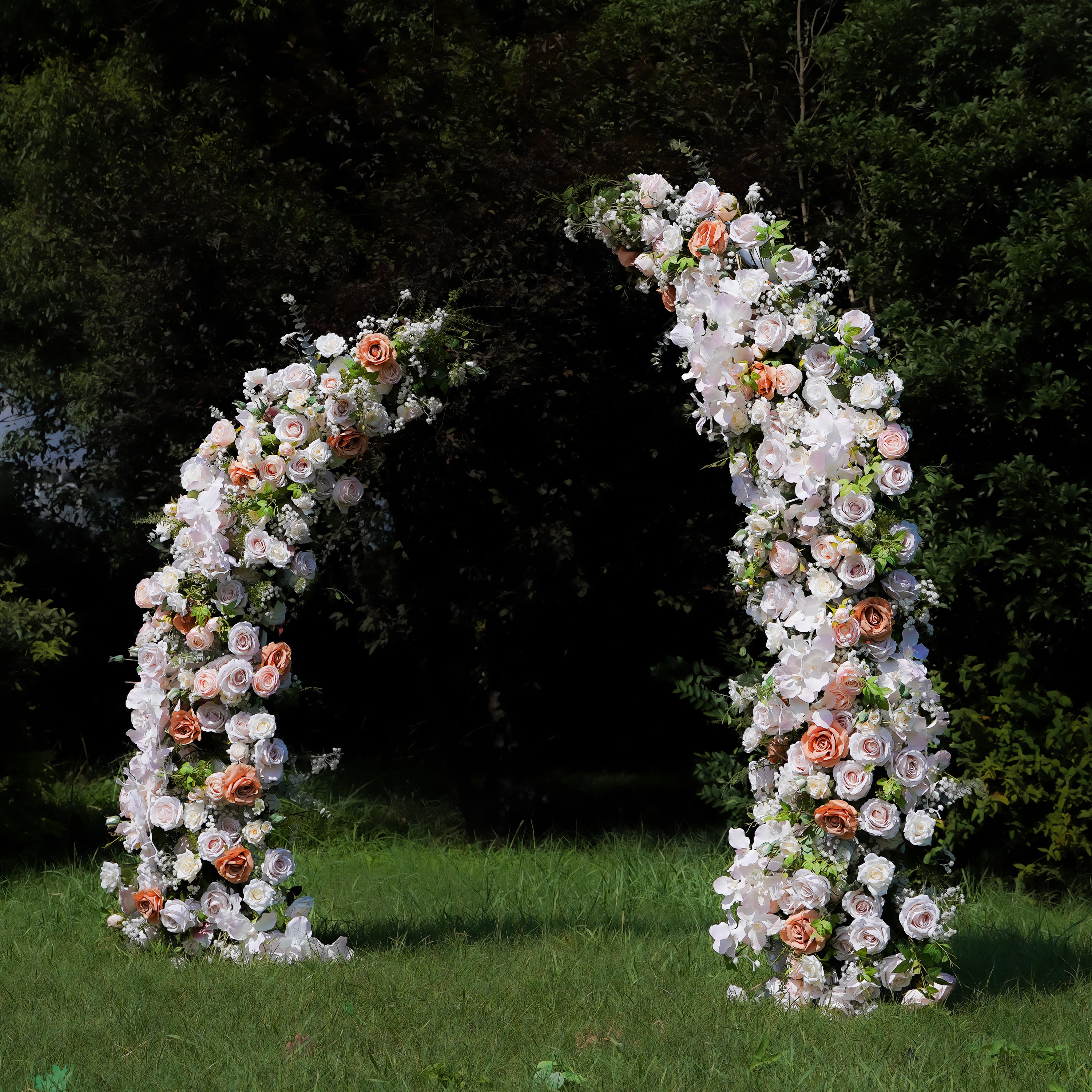 F029:2023 New Wedding Party Background Floral Arch Decoration Including Frame Rose Morning