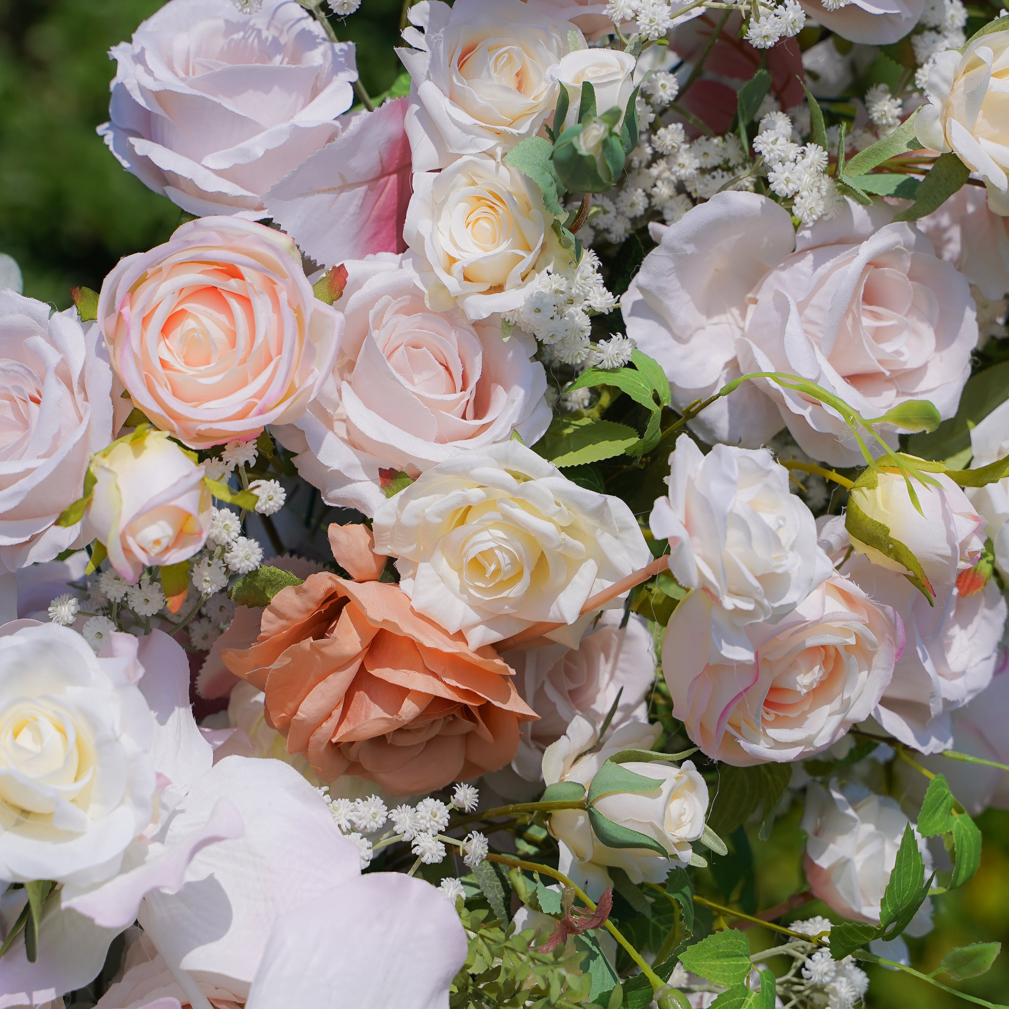 F029:2023 New Wedding Party Background Floral Arch Decoration Including Frame Rose Morning