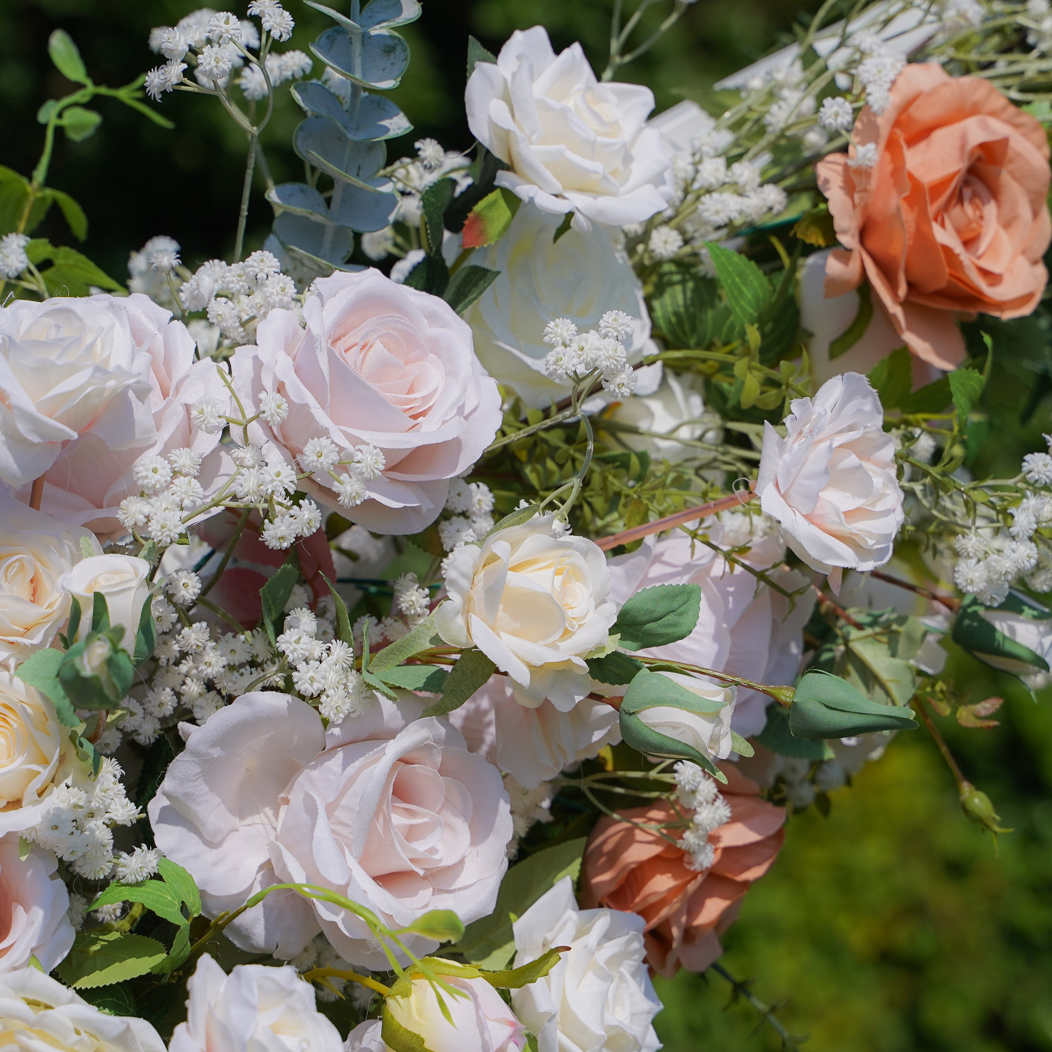 F029:2023 New Wedding Party Background Floral Arch Decoration Including Frame Rose Morning