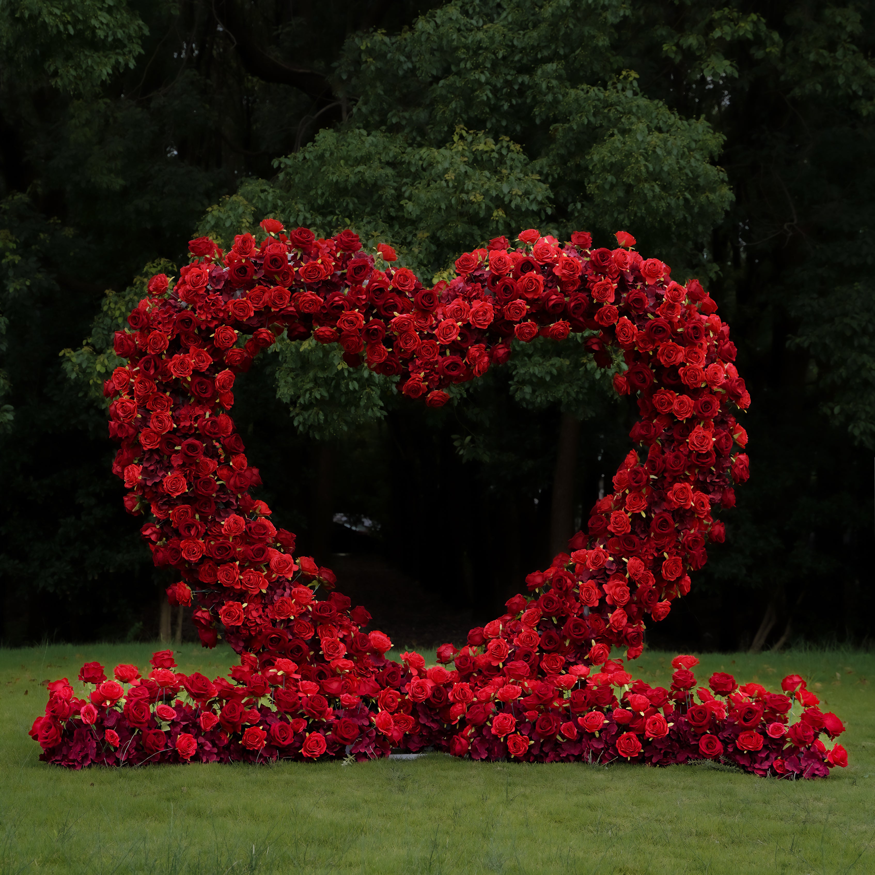 Red Heart:2023 New Wedding Party Background Floral Arch Decoration Including Frame -R810 Rose Morning