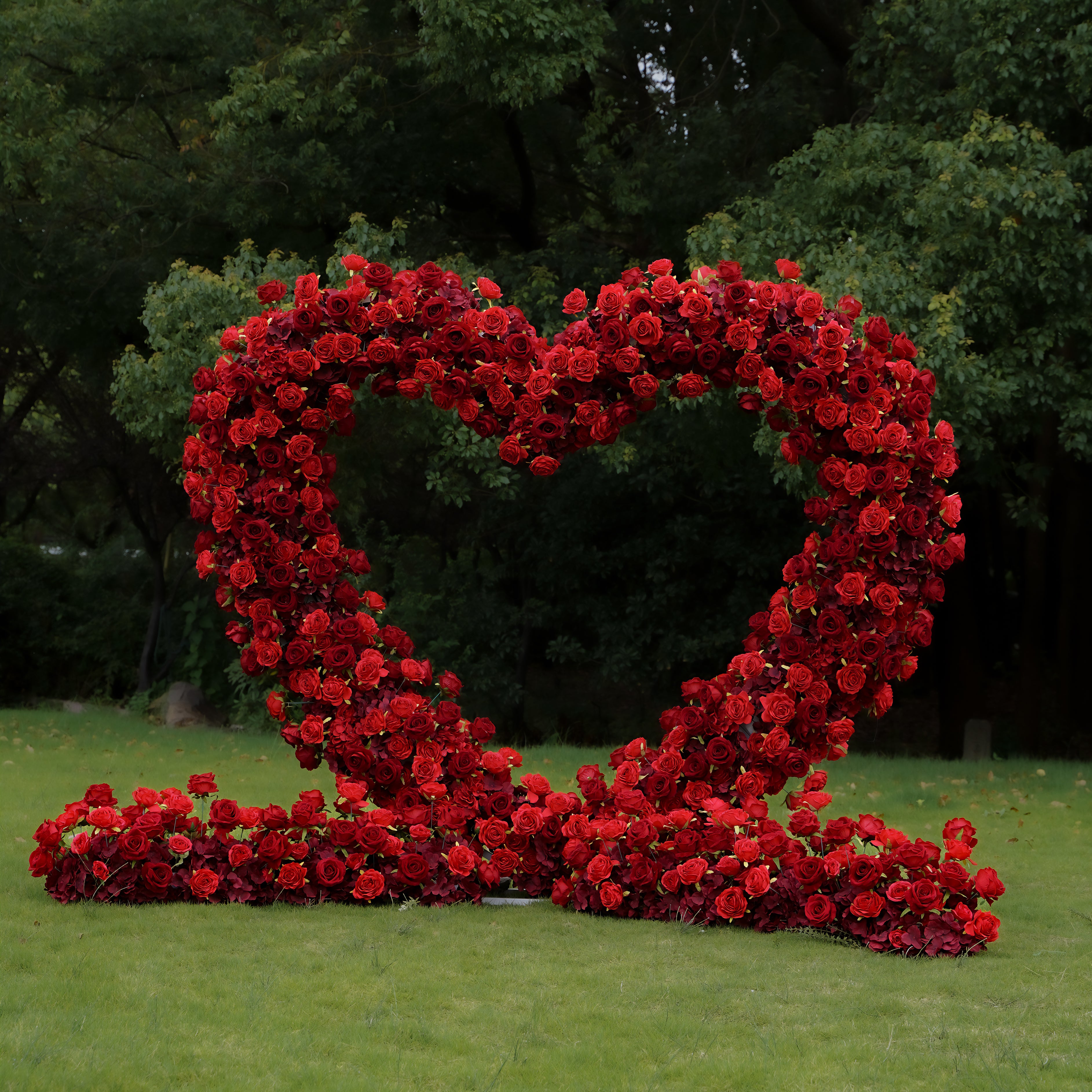Red Heart:2023 New Wedding Party Background Floral Arch Decoration Including Frame -R810 Rose Morning