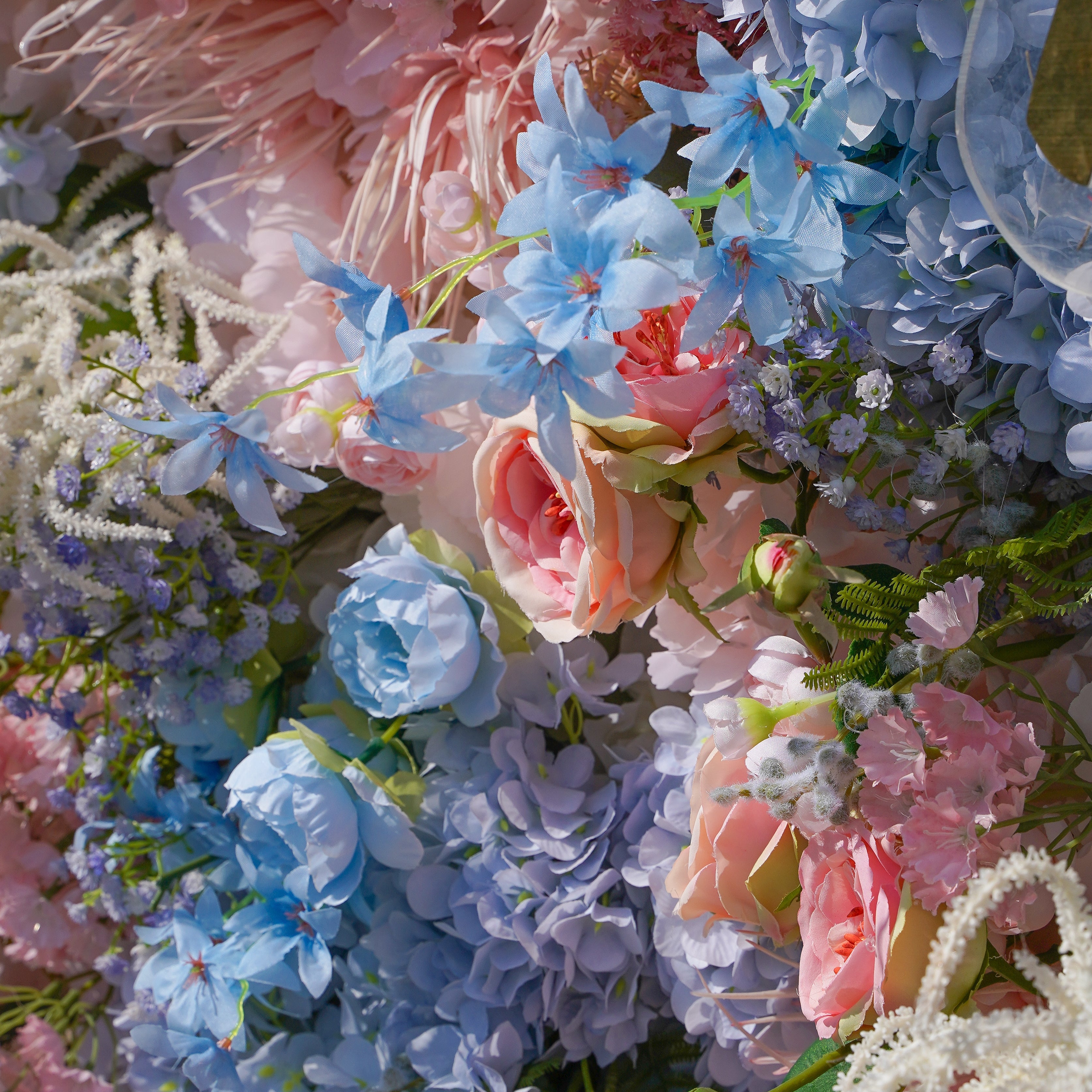 Alyssa: 5D Fabric Artificial Rolling Up Curtain Flower Wall R782 - 8ft*8ft Rose Morning