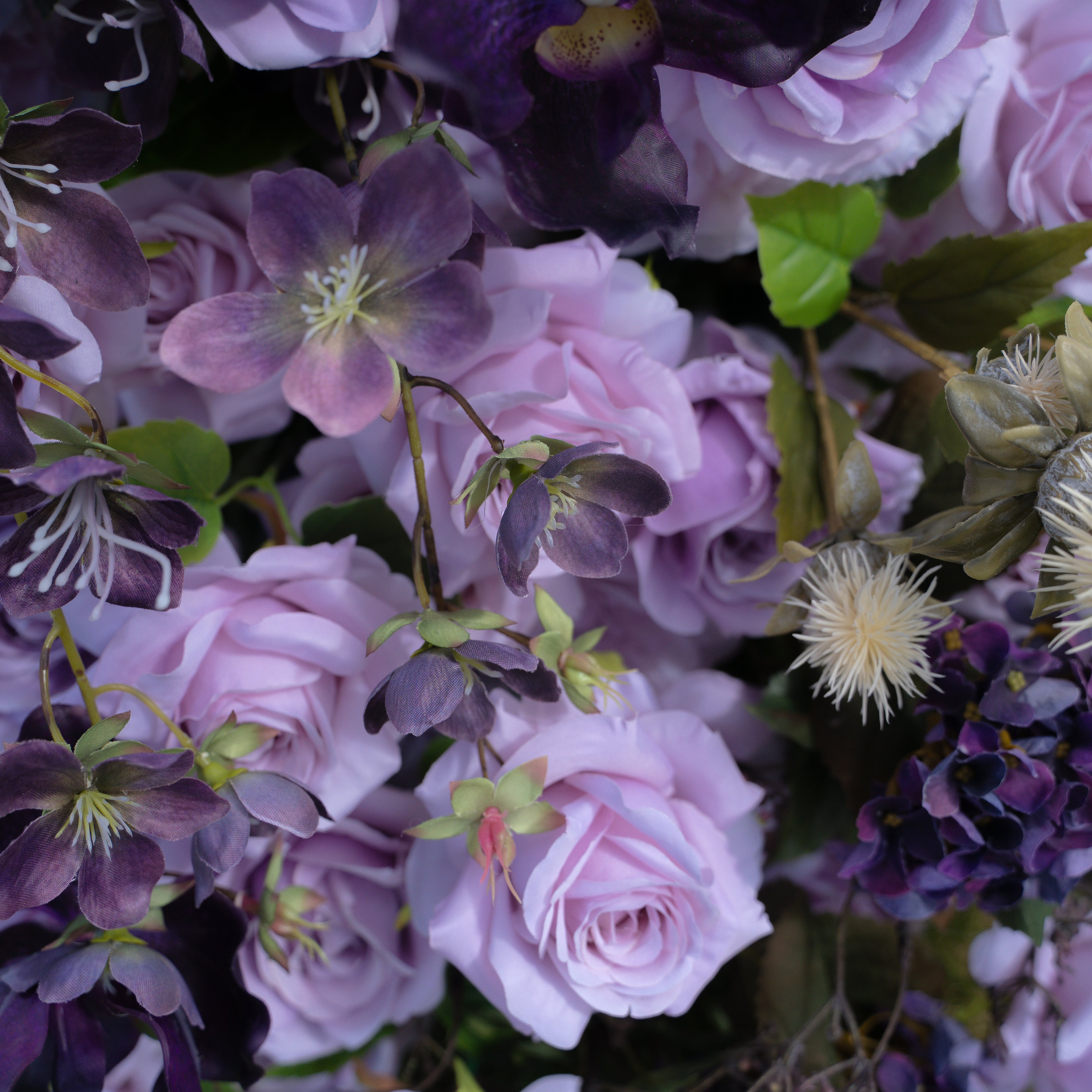 Raspberry:4D Fabric Artificial rolling up curtain flower wall