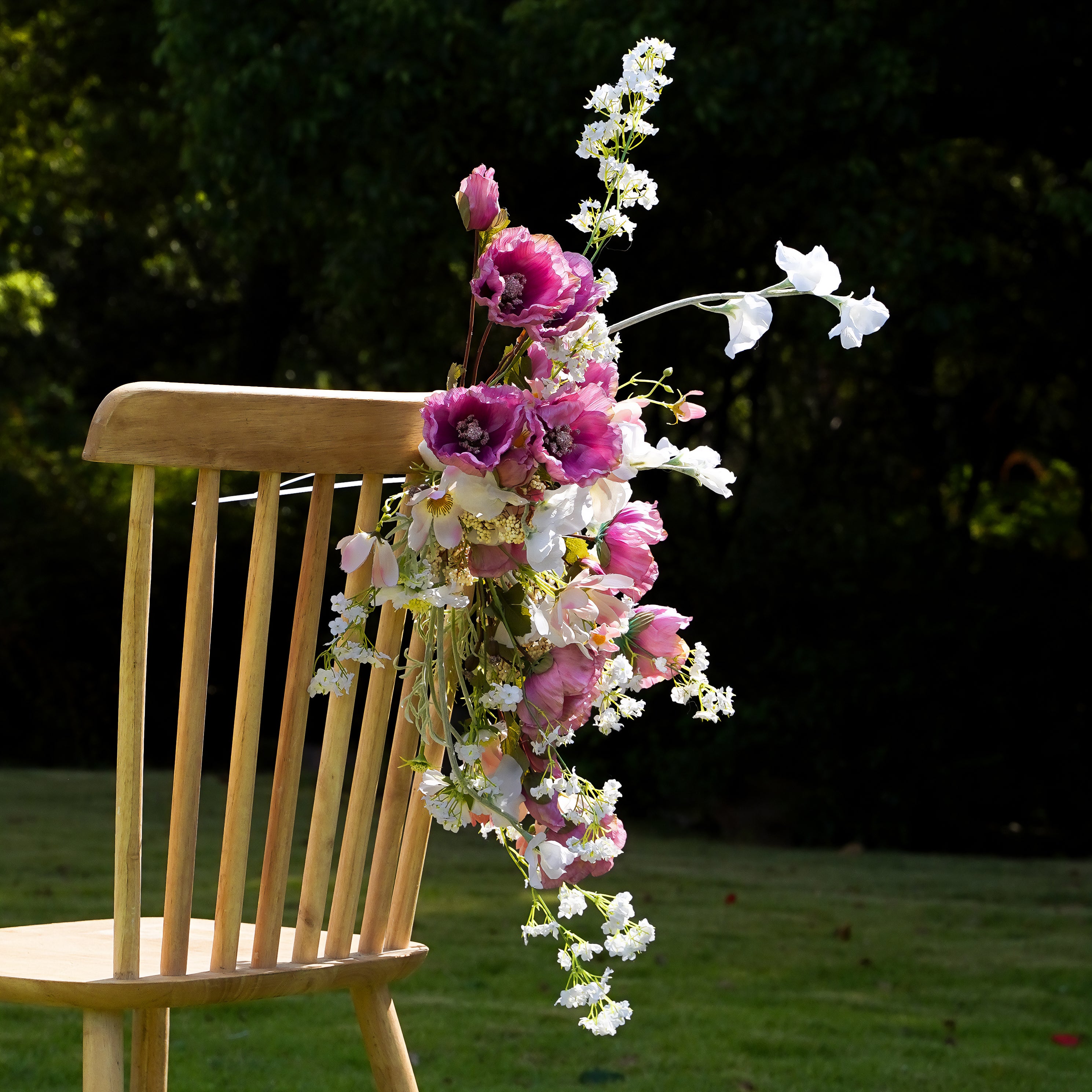 Lotus Root Pink Outdoor Wedding Decorative Chair Back Flowers -R094 Rose Morning