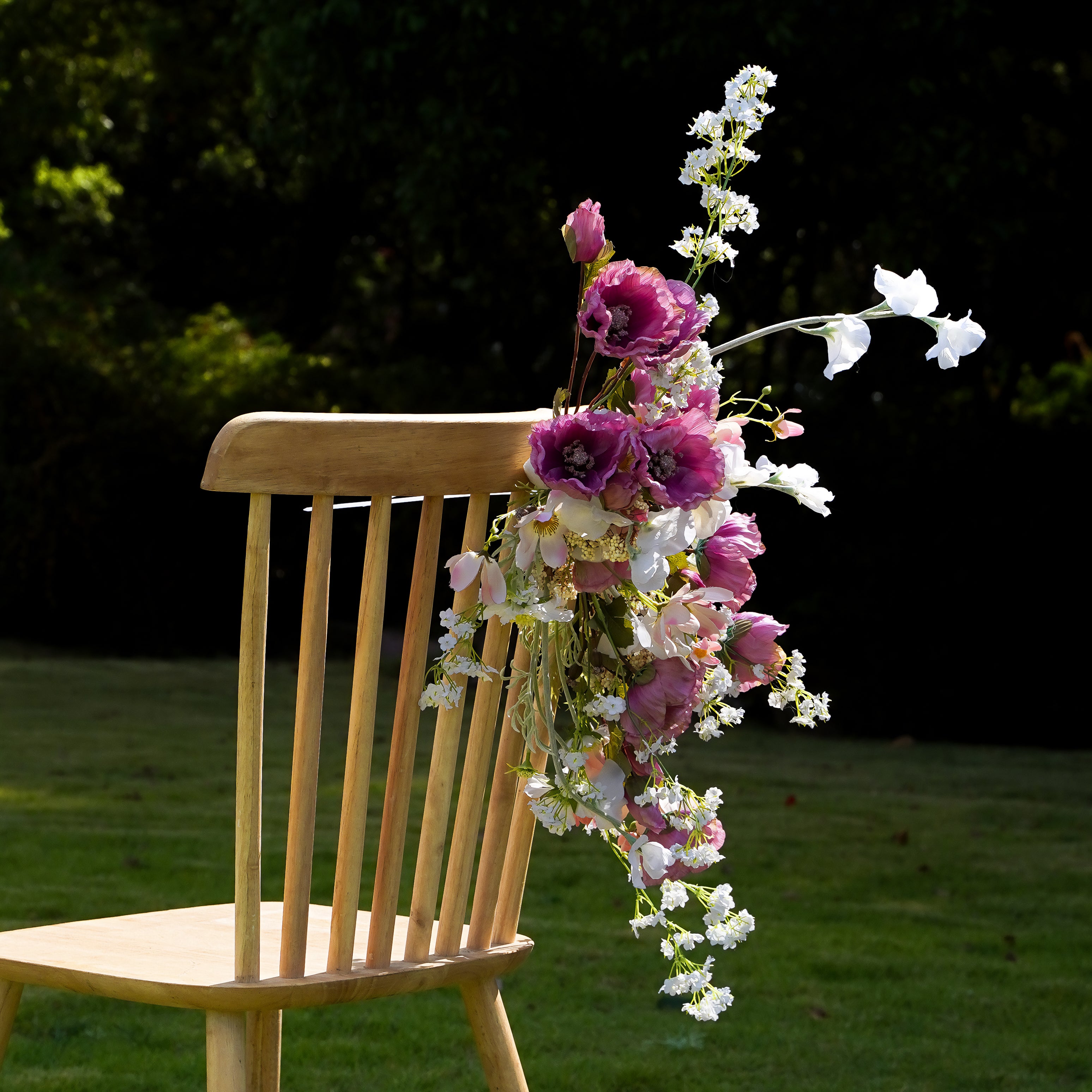 Lotus Root Pink Outdoor Wedding Decorative Chair Back Flowers -R094 Rose Morning