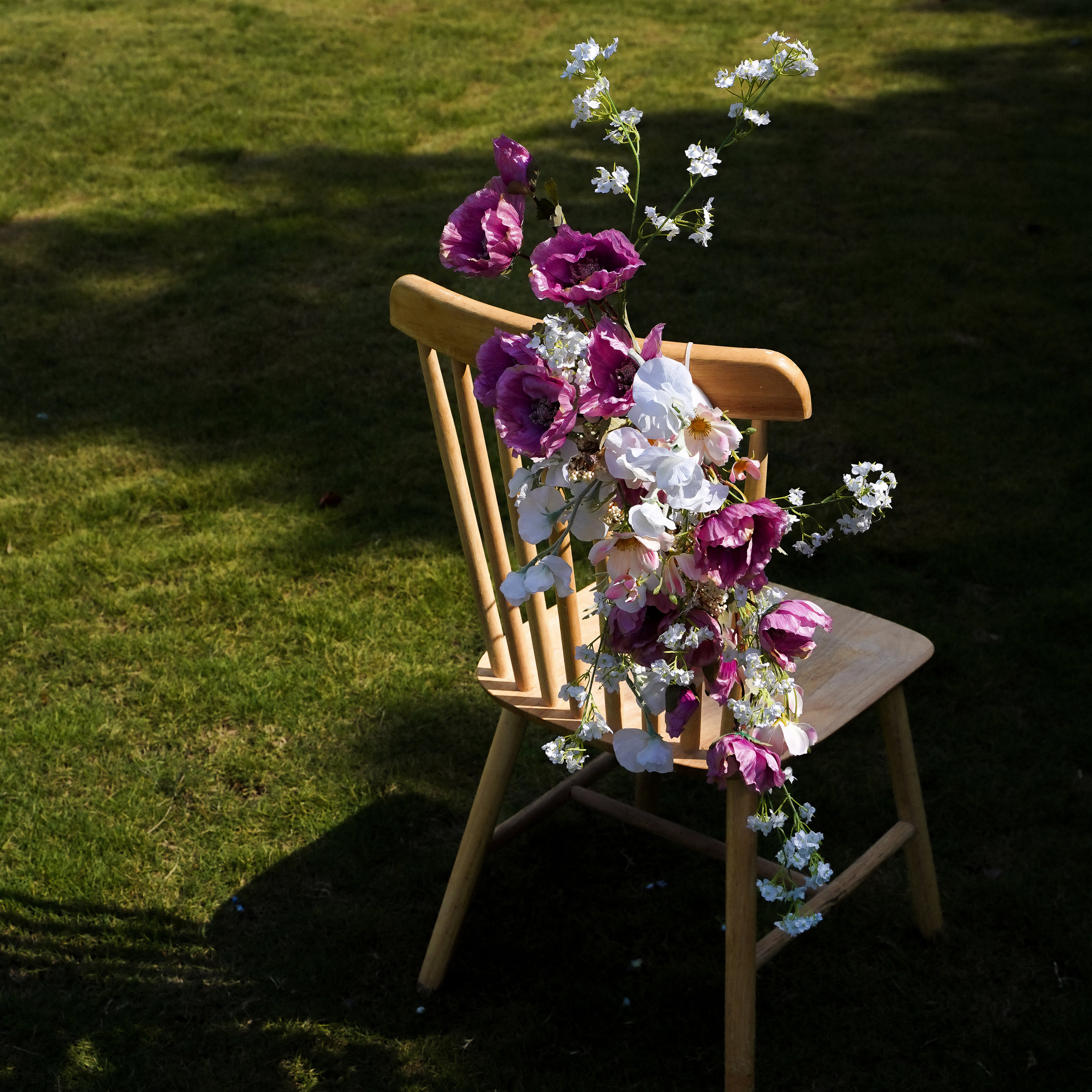Lotus Root Pink Outdoor Wedding Decorative Chair Back Flowers -R094 Rose Morning