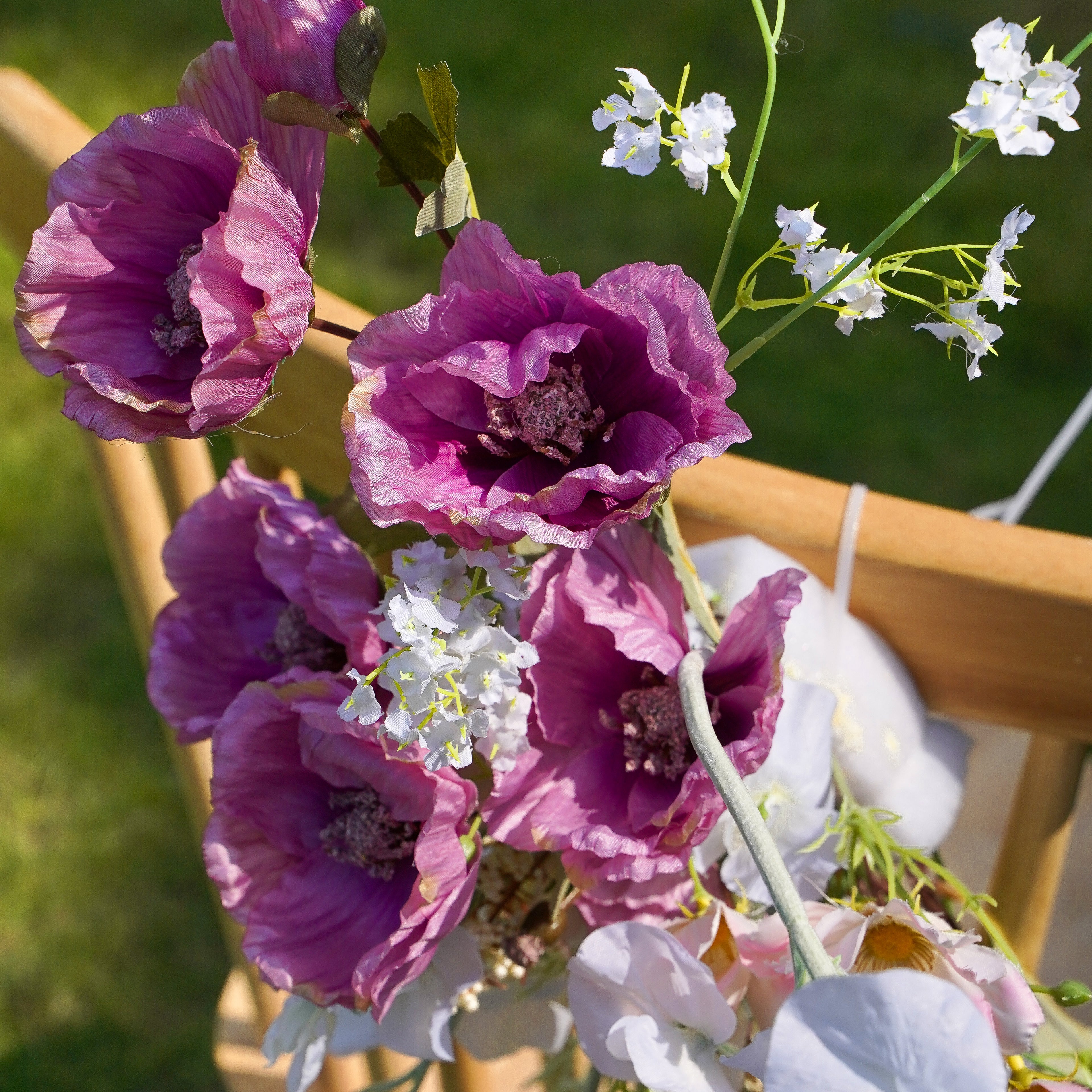 Lotus Root Pink Outdoor Wedding Decorative Chair Back Flowers -R094 Rose Morning