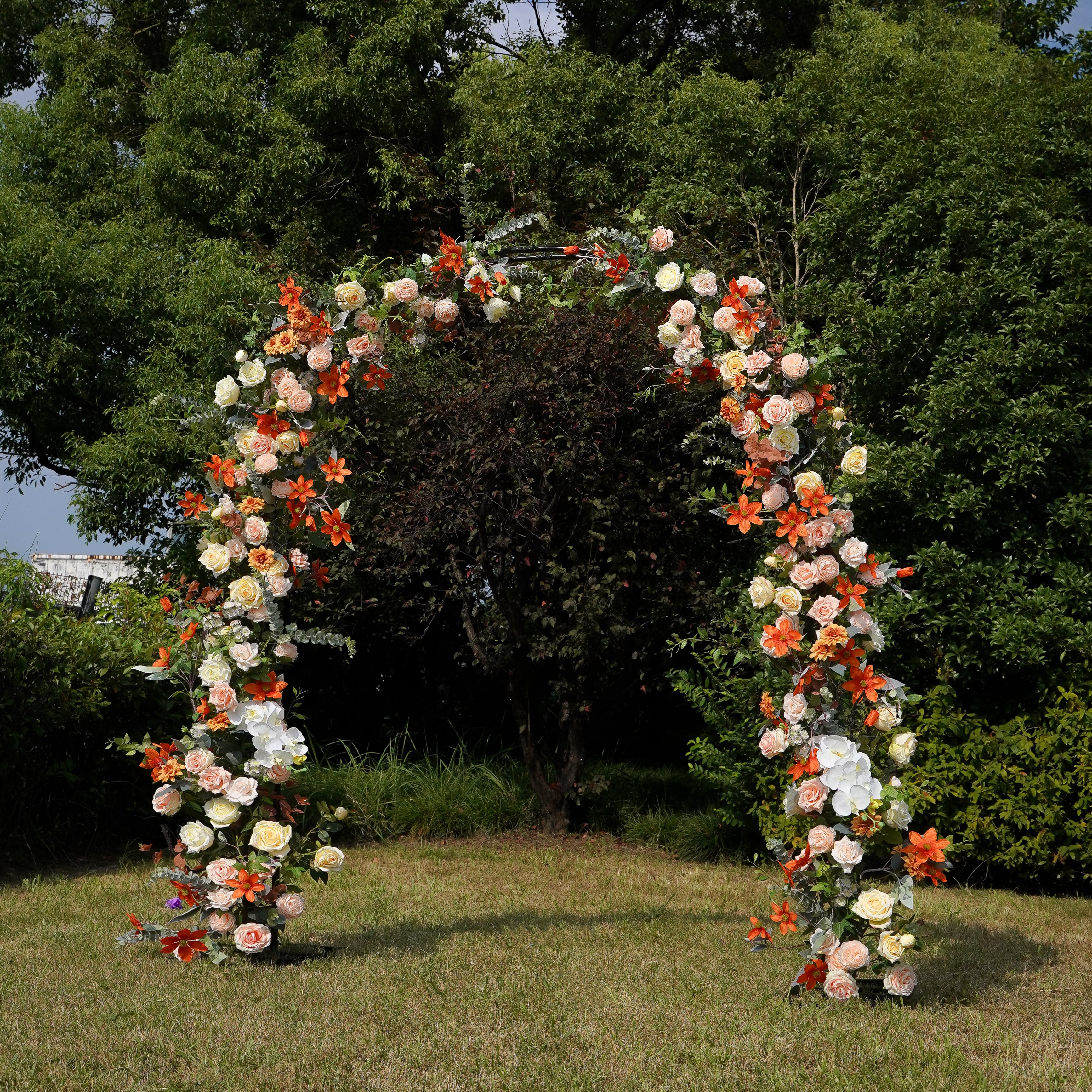 F024:2023 New Wedding Party Background Floral Arch Decoration Including Frame Rose Morning