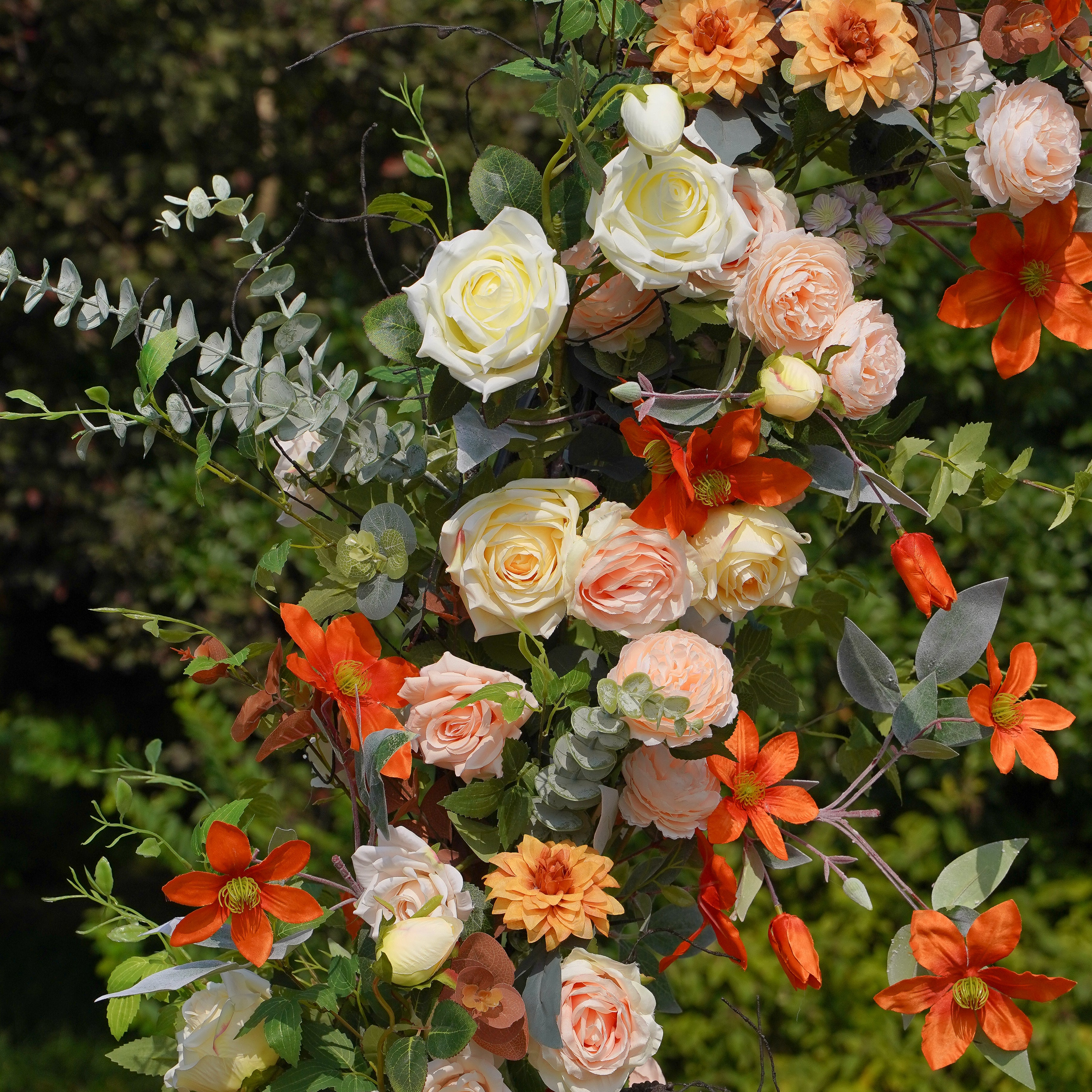 F024:2023 New Wedding Party Background Floral Arch Decoration Including Frame Rose Morning