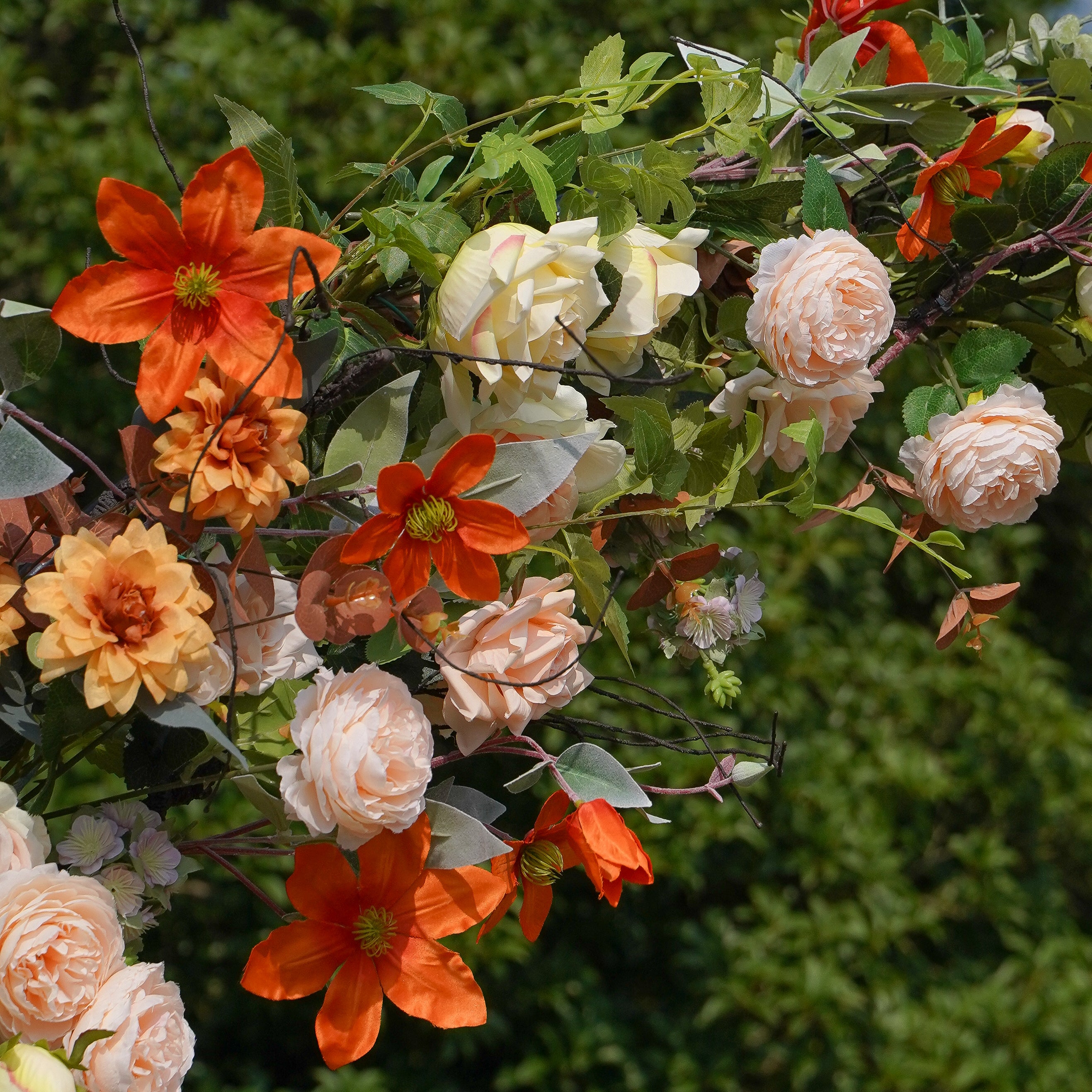 F024:2023 New Wedding Party Background Floral Arch Decoration Including Frame Rose Morning
