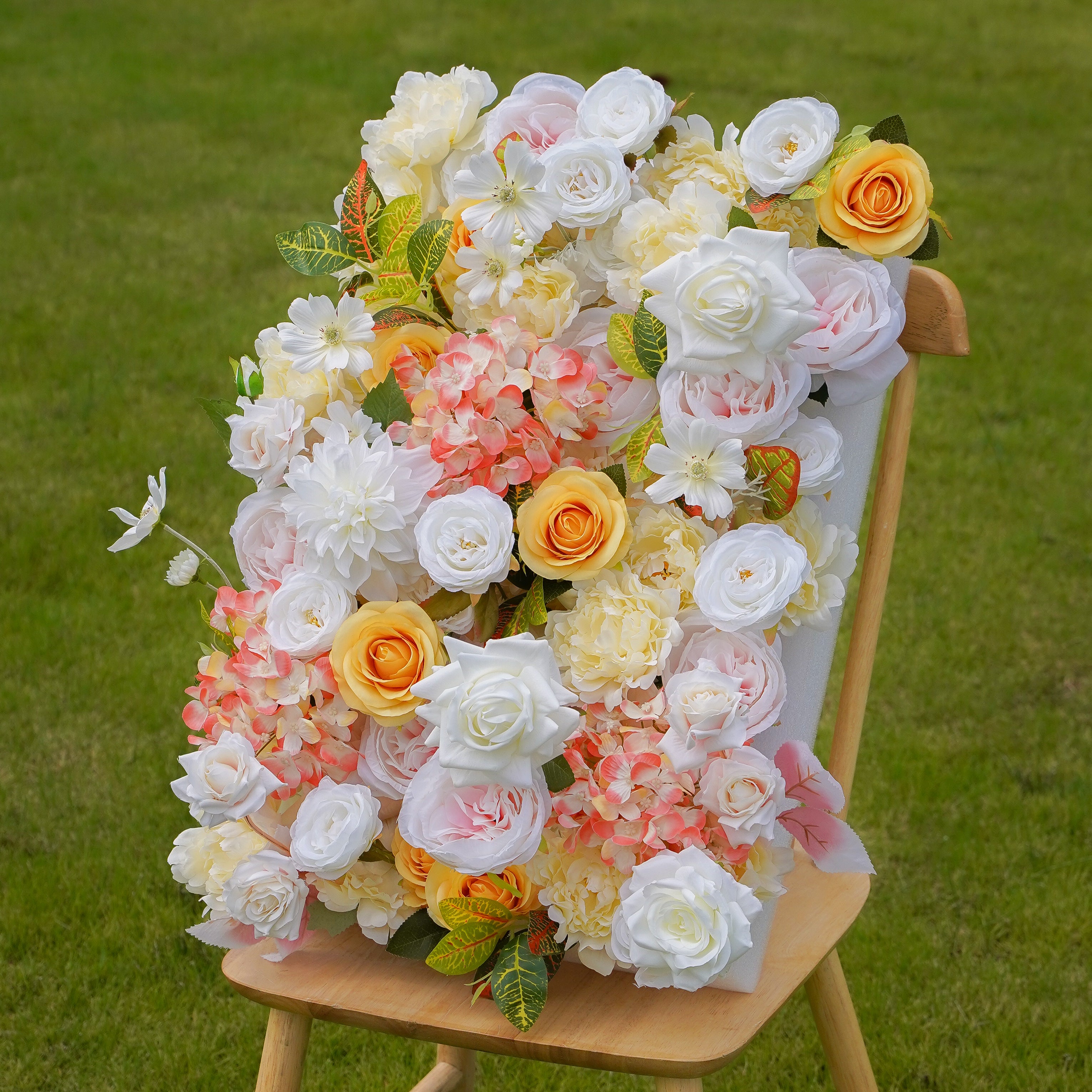 Elsie:5D 2023 New Fabric Artificial Rolling Up Curtain Flower Wall Rose Morning
