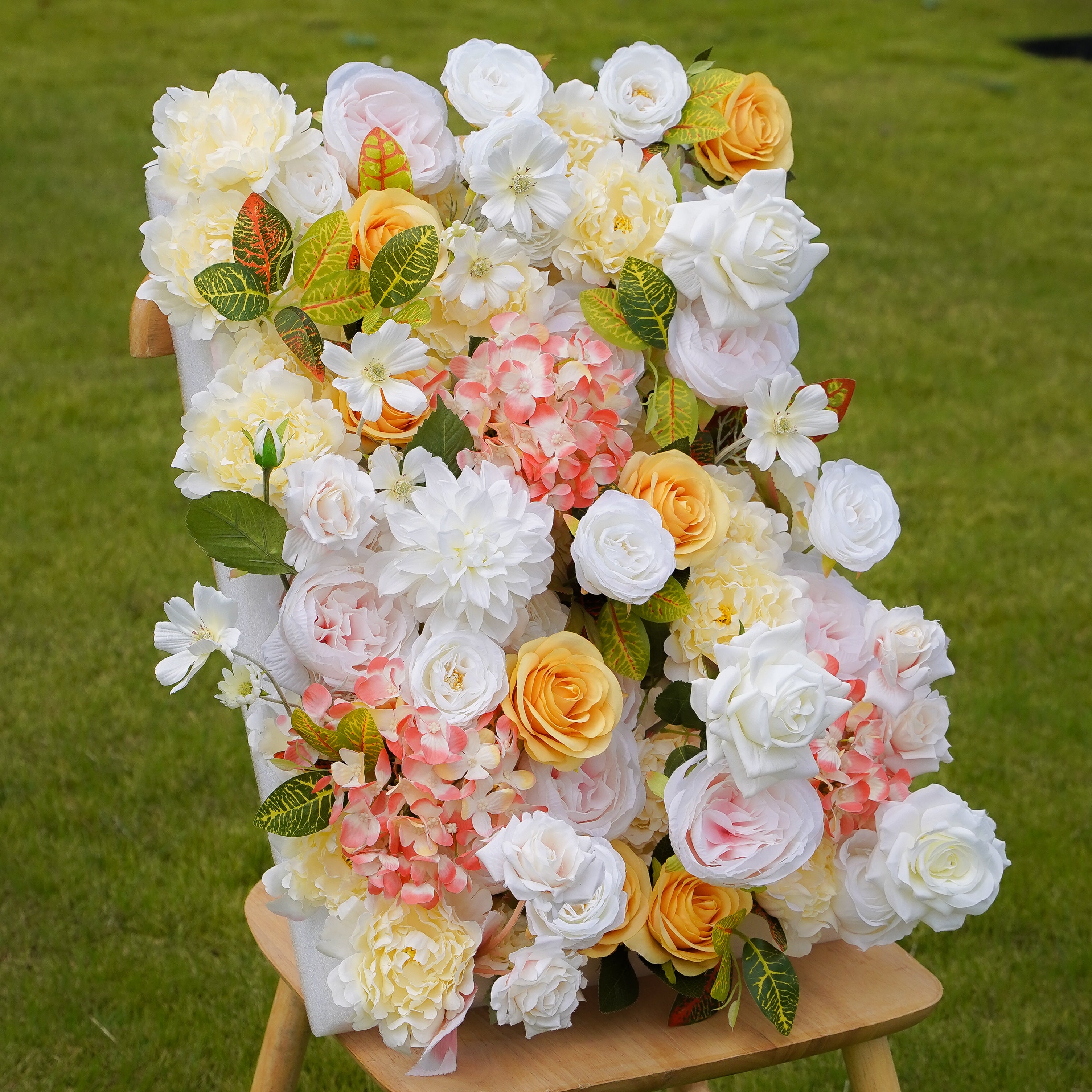 Elsie:5D 2023 New Fabric Artificial Rolling Up Curtain Flower Wall Rose Morning