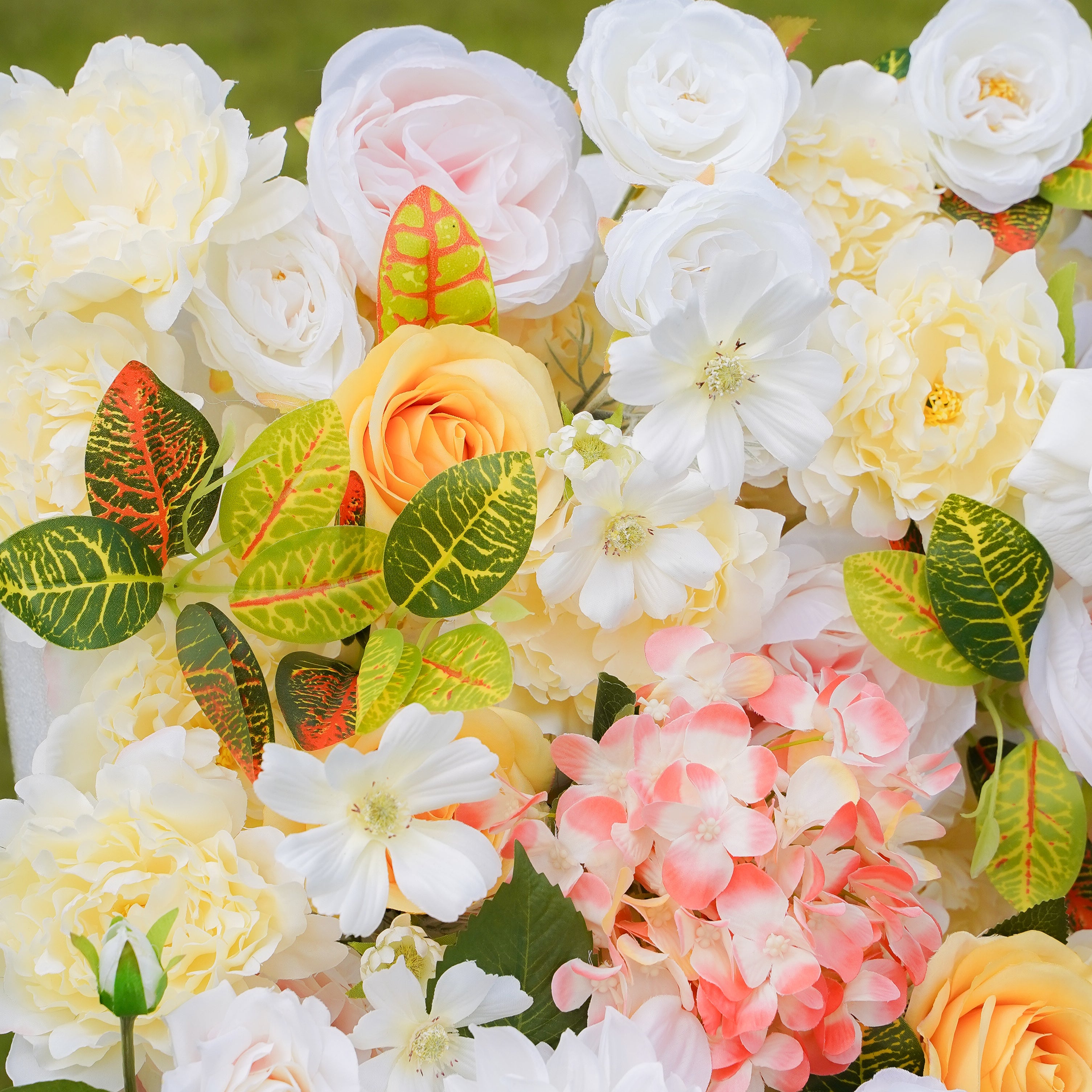 Elsie:5D 2023 New Fabric Artificial Rolling Up Curtain Flower Wall Rose Morning