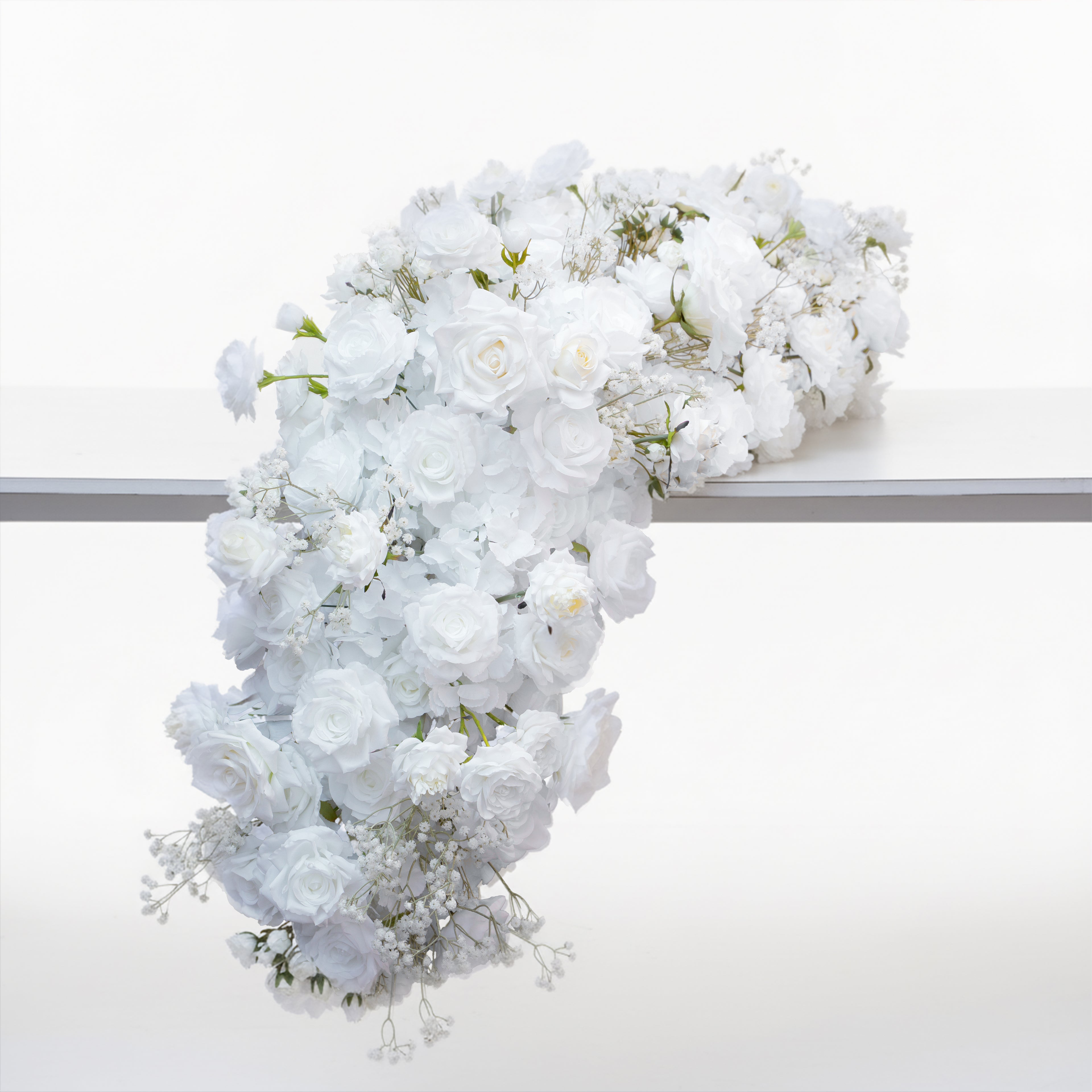 Pick 4 of 6-D: Long strip flower row trailing long table table arrangement table flower