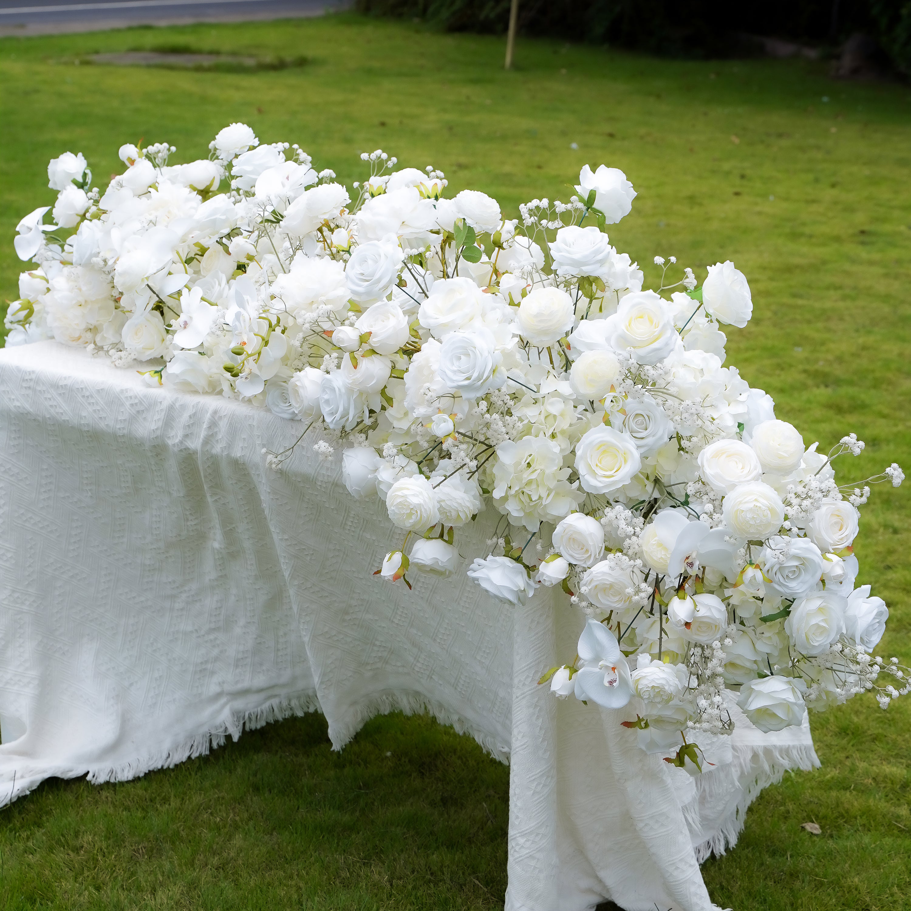 Celeste:2023 New Long strip flower row trailing long table table arrangement table flower R930 Rose Morning