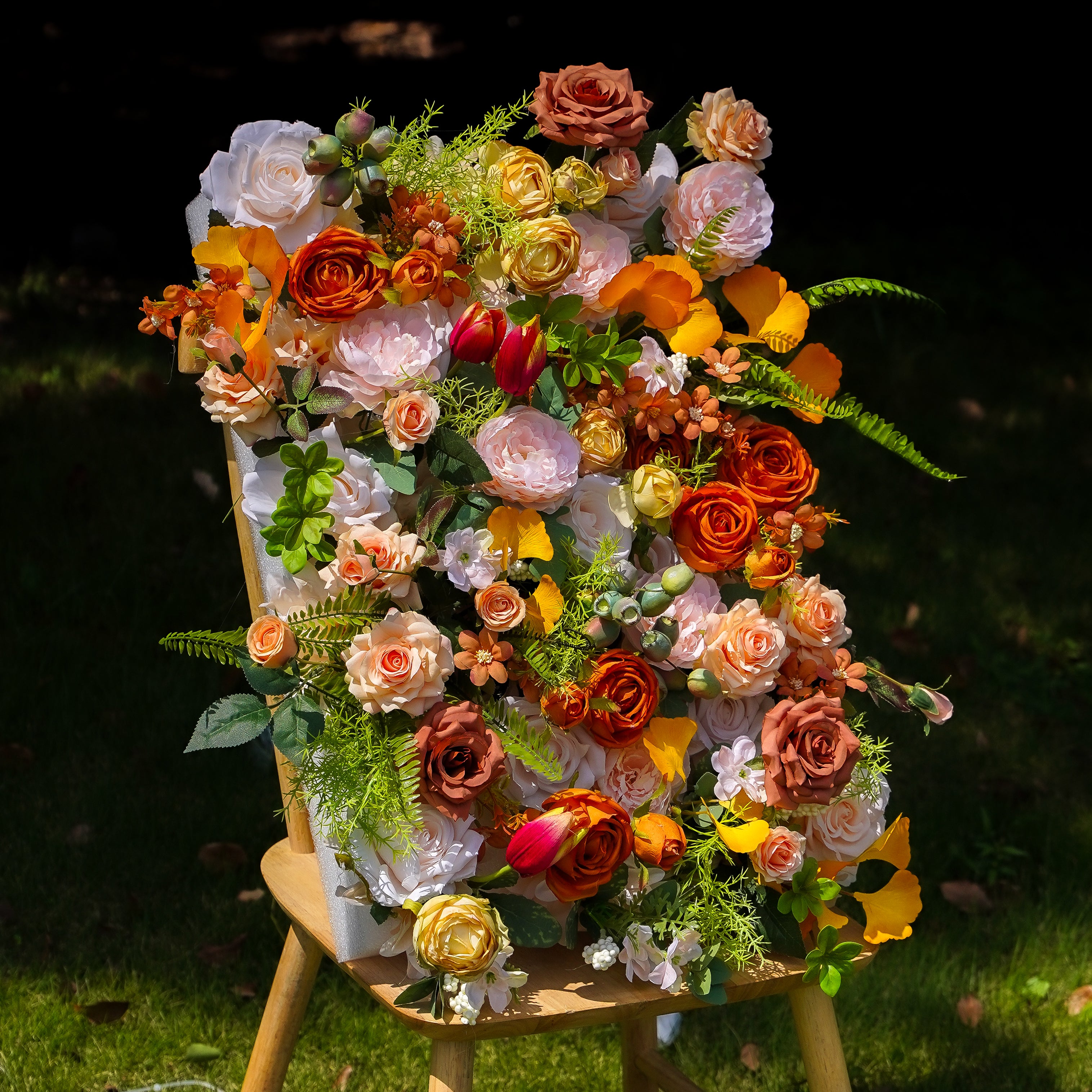Harriet:5D 2023 New Fabric Artificial rolling up curtain flower wall Rose Morning