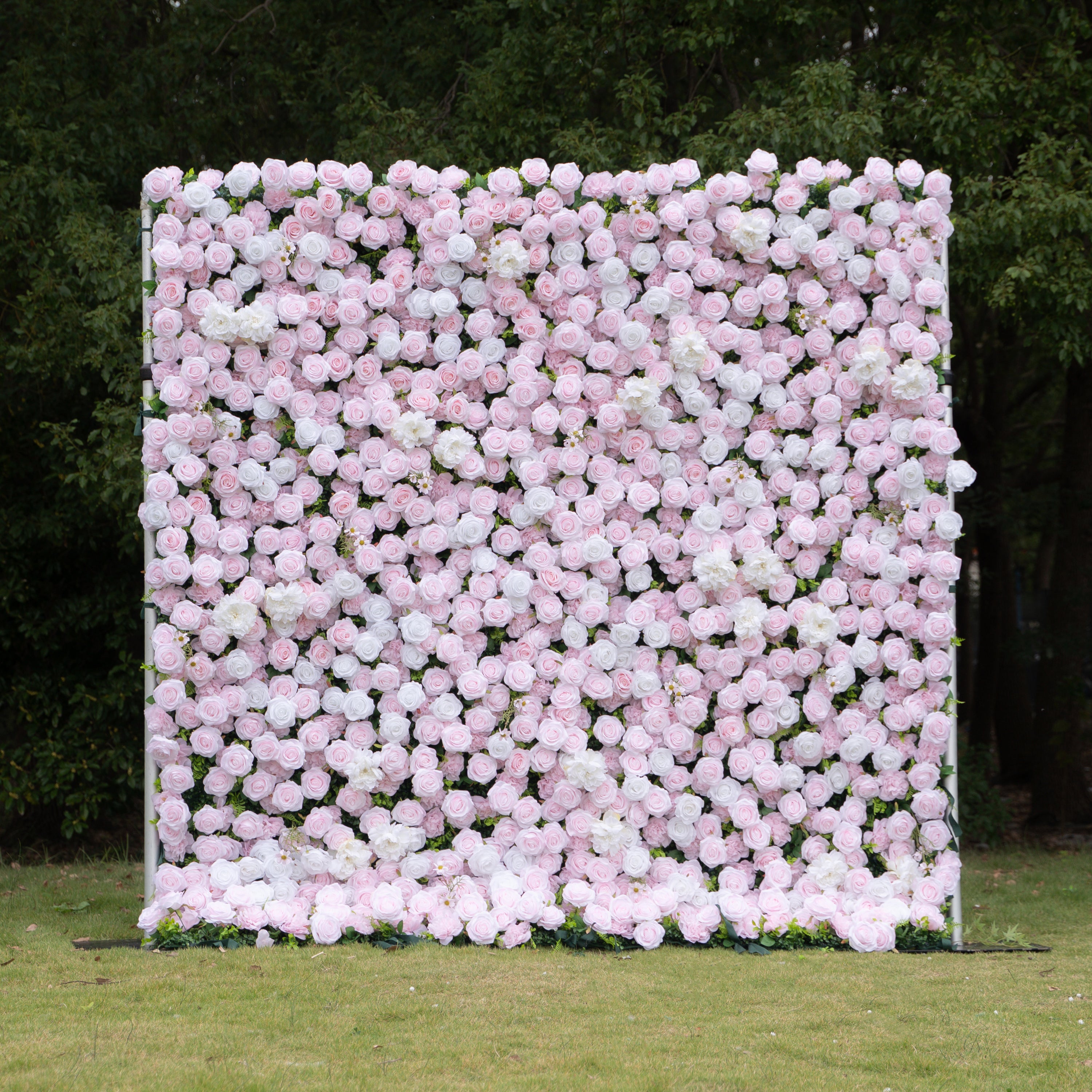 Whitepink: 3D Layered Flower Wall - Luxury Silk Rolling Backdrop (In US Stock 5-7 Days Delivered)