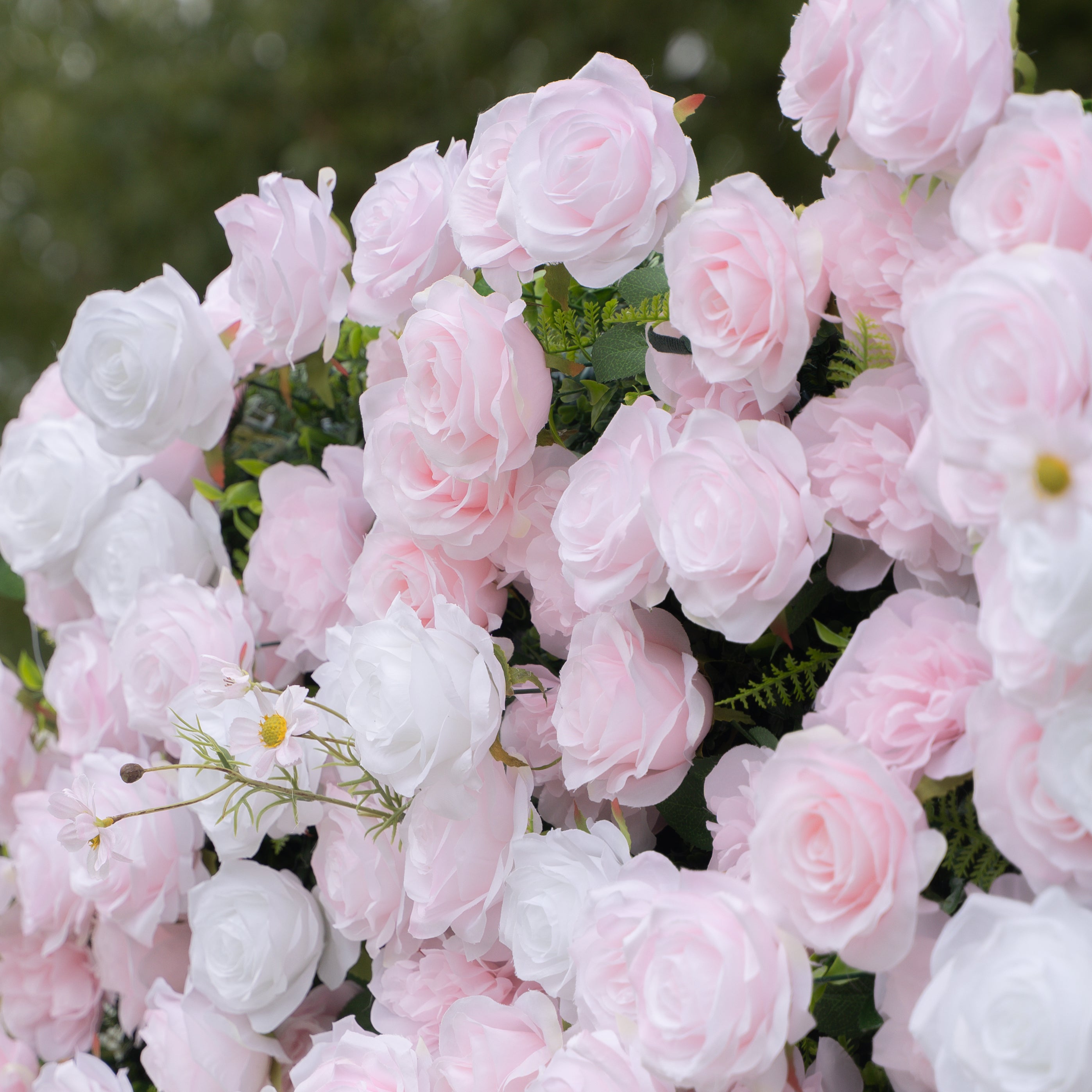 Whitepink: 3D Layered Flower Wall - Luxury Silk Rolling Backdrop (In US Stock 5-7 Days Delivered)