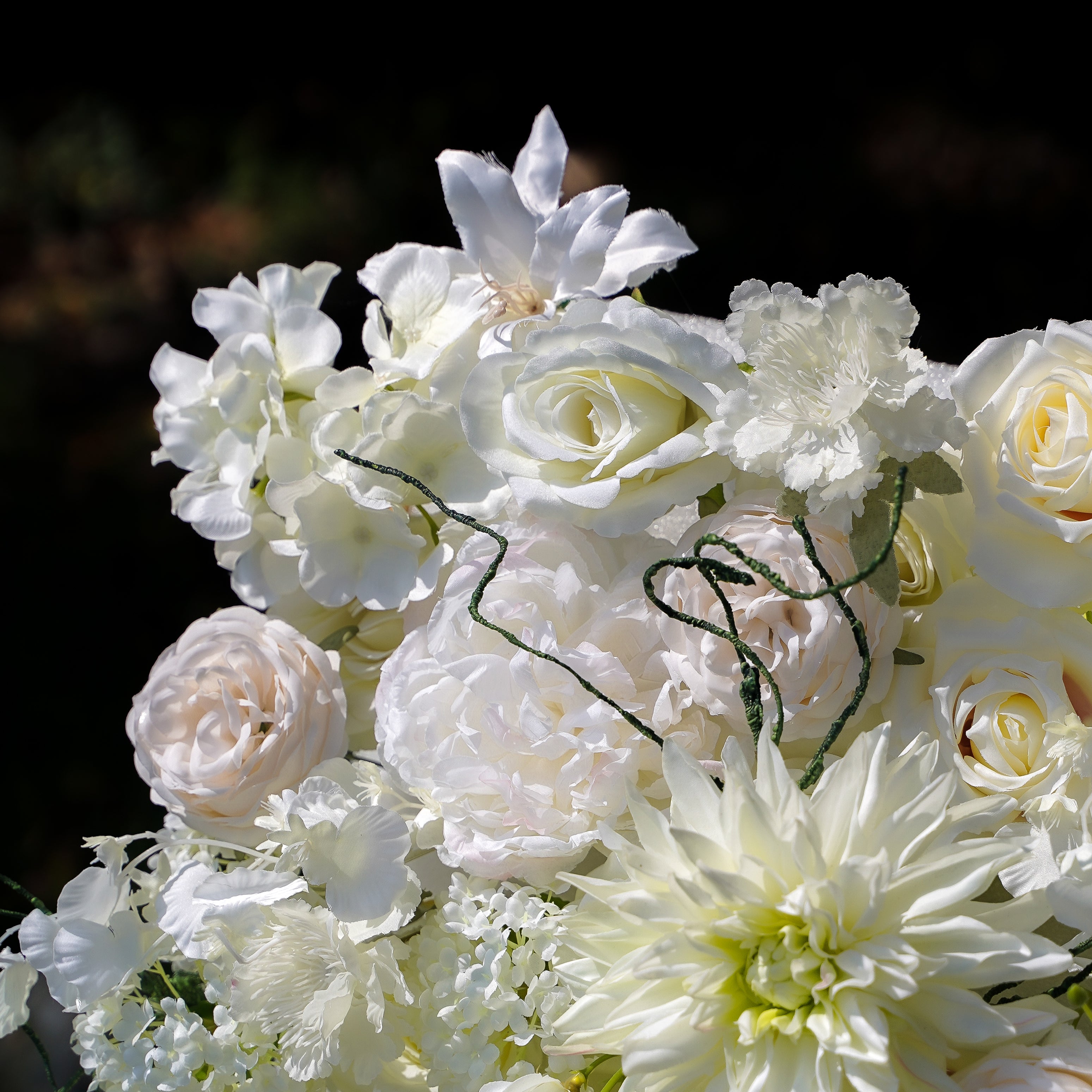 White laurel:5D 2023 New Fabric Artificial rolling up curtain flower wall Rose Morning