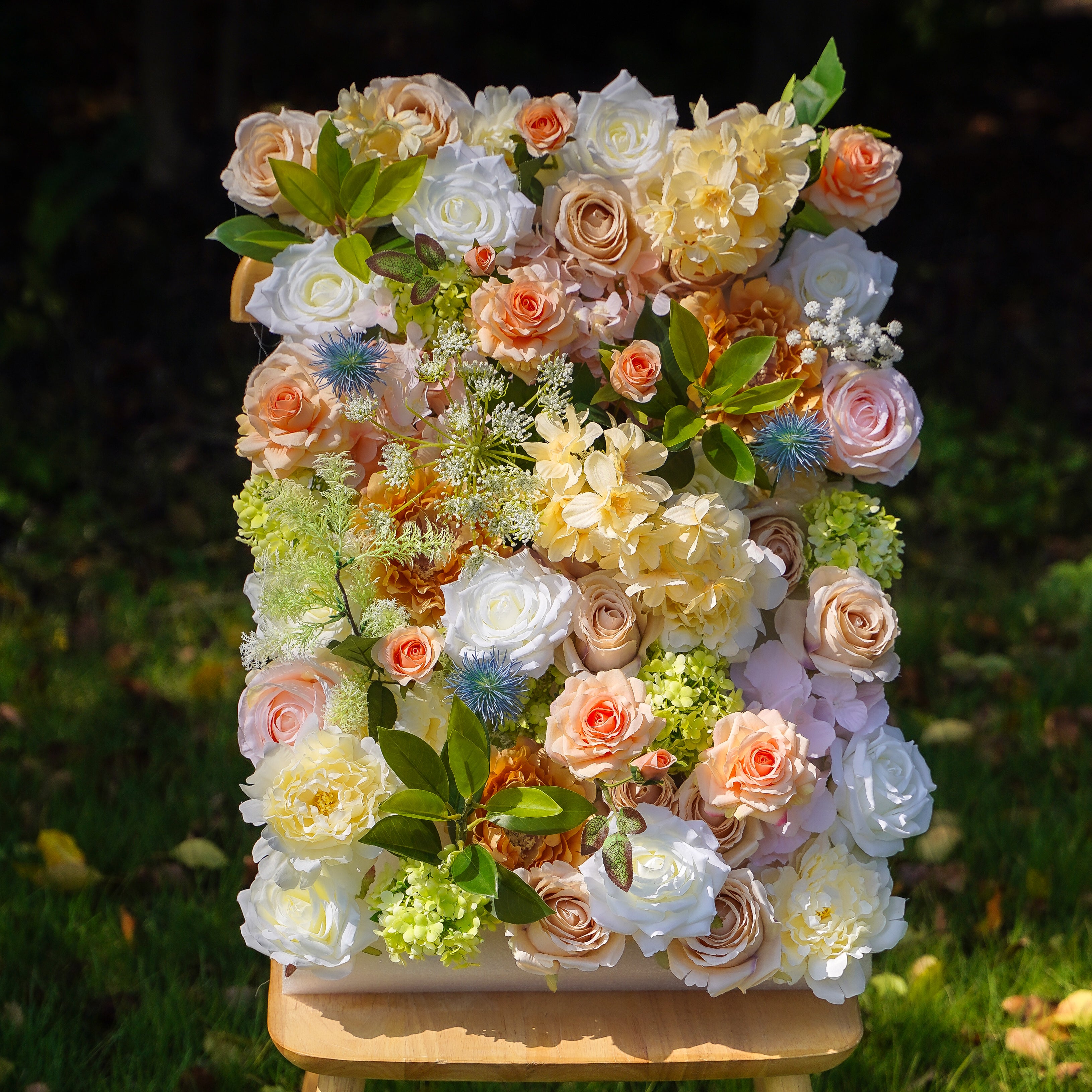 Copy of kimberley:5D 2023 New Fabric Artificial rolling up curtain flower wall Rose Morning