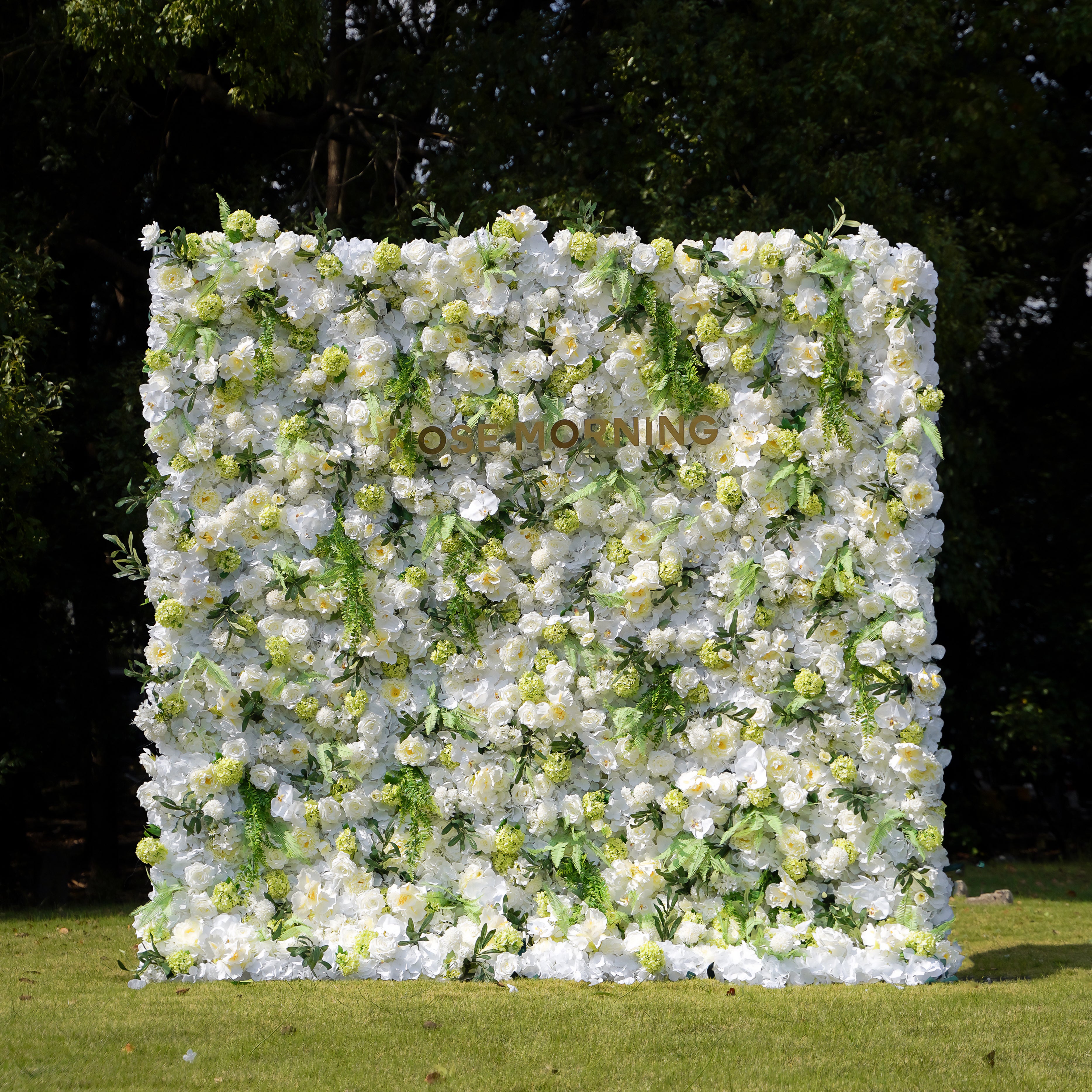Fairy 5D Garden Series New Fabric Artificial rolling up curtain flower wall Rose Morning