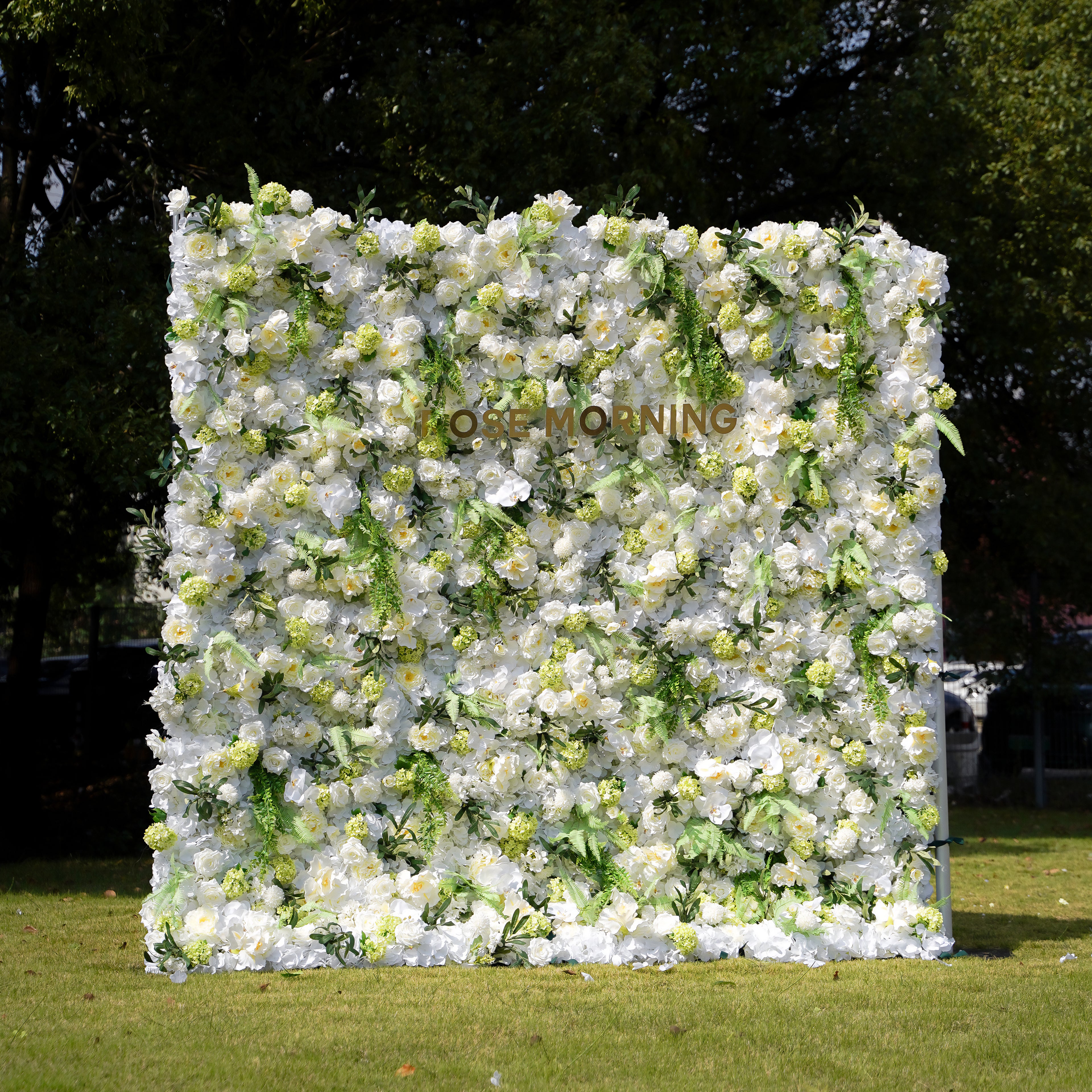 Fairy 5D Garden Series New Fabric Artificial rolling up curtain flower wall Rose Morning