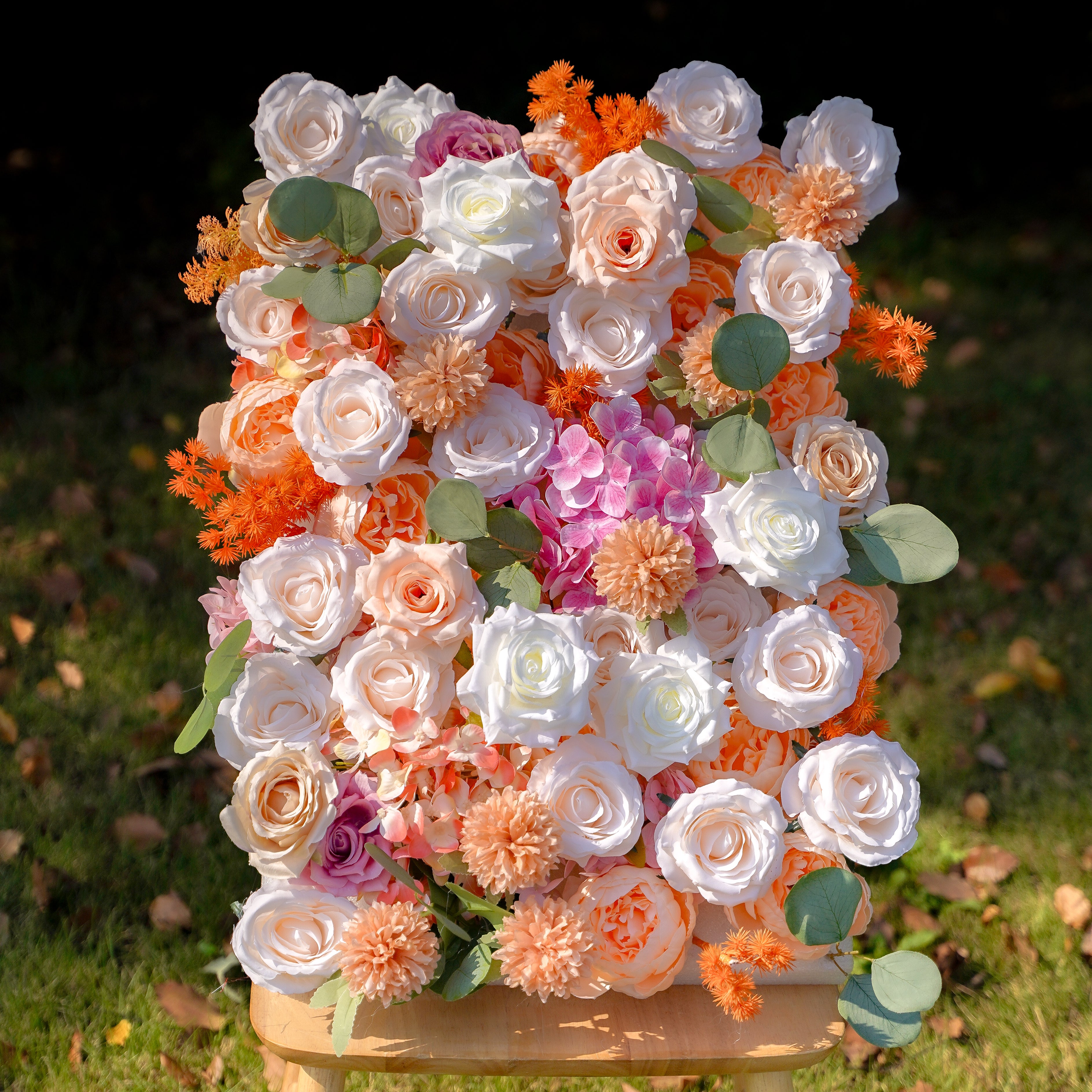 Yedda 5D Fabric Artificial rolling up curtain flower wall Rose Morning