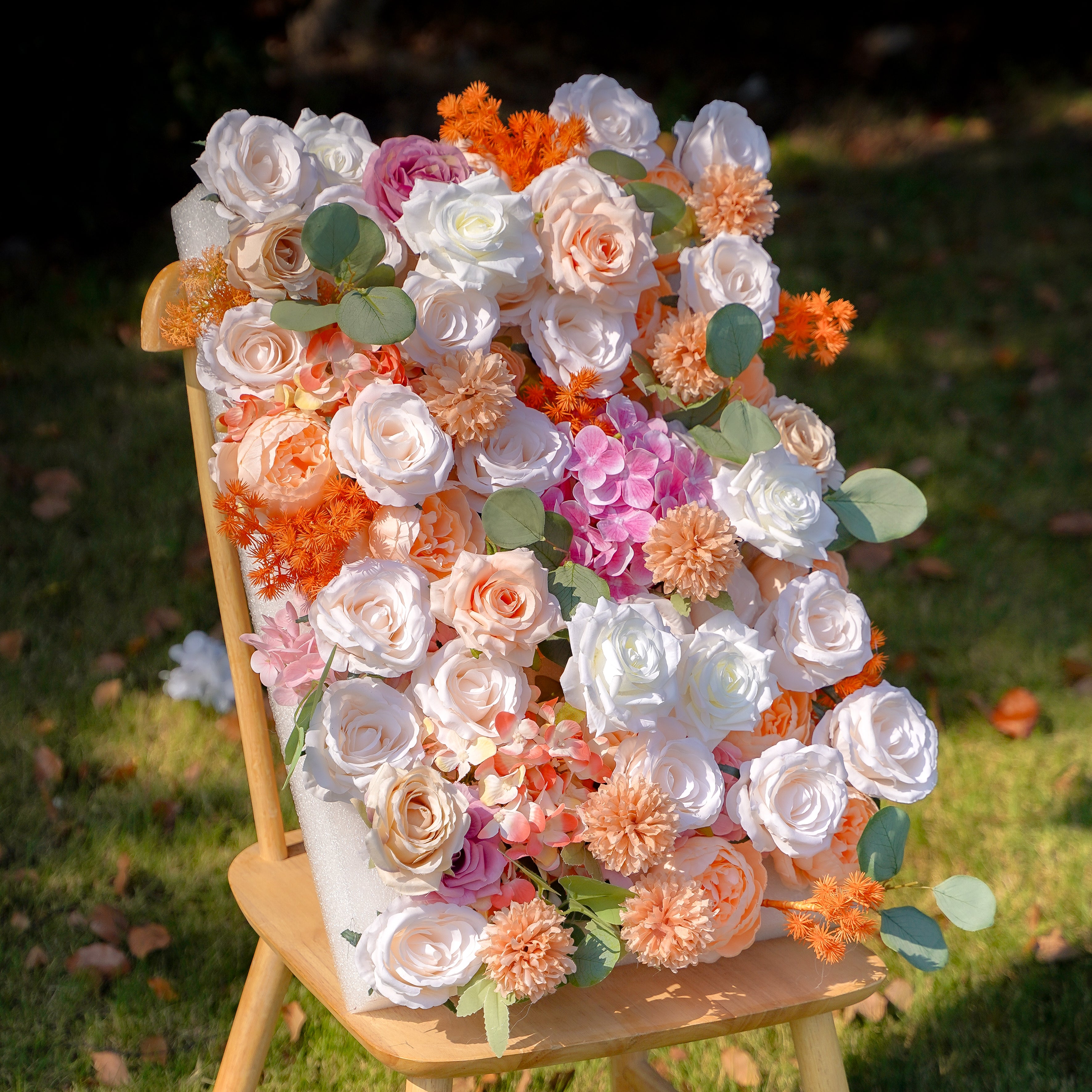 Yedda 5D Fabric Artificial rolling up curtain flower wall Rose Morning