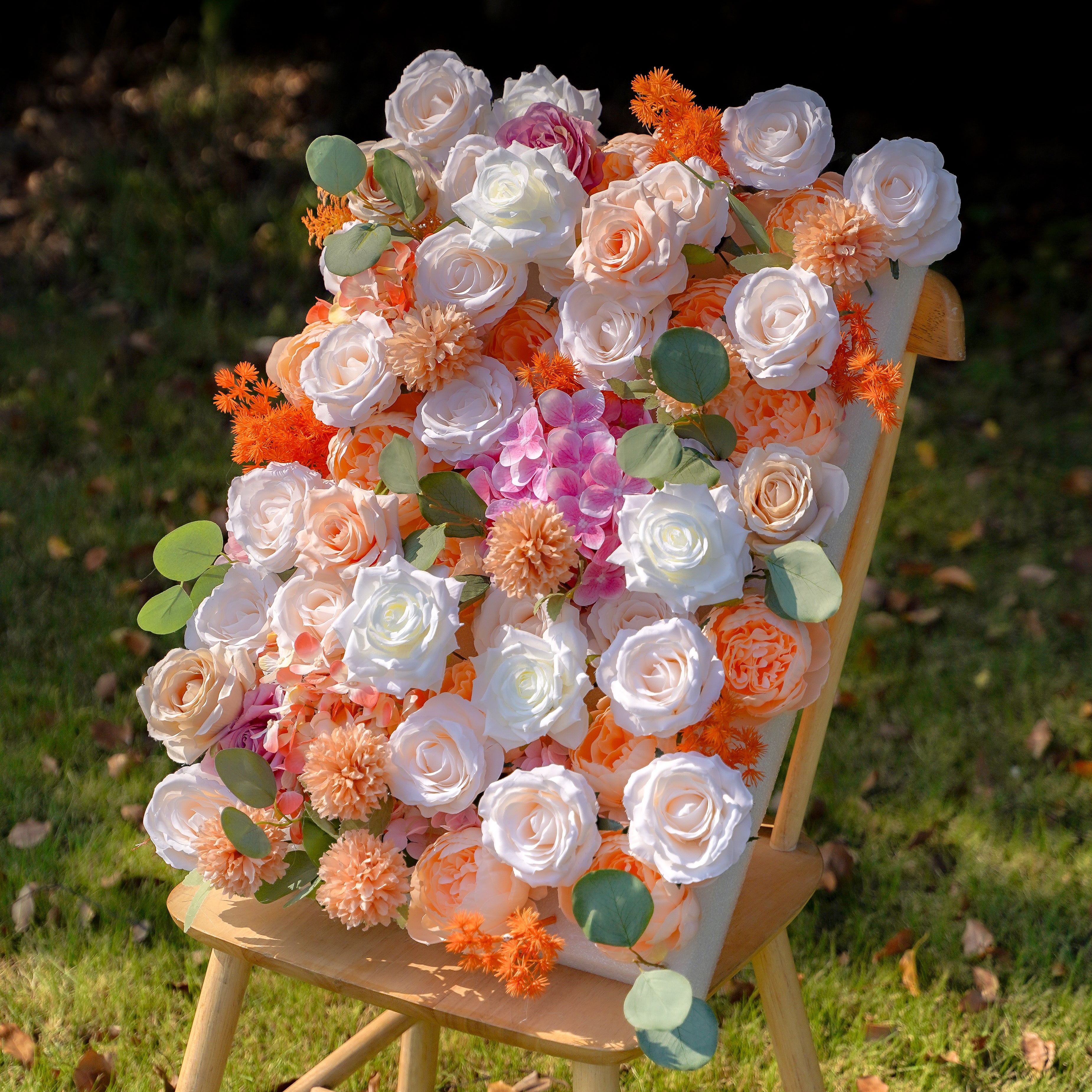 Yedda 5D Fabric Artificial rolling up curtain flower wall Rose Morning
