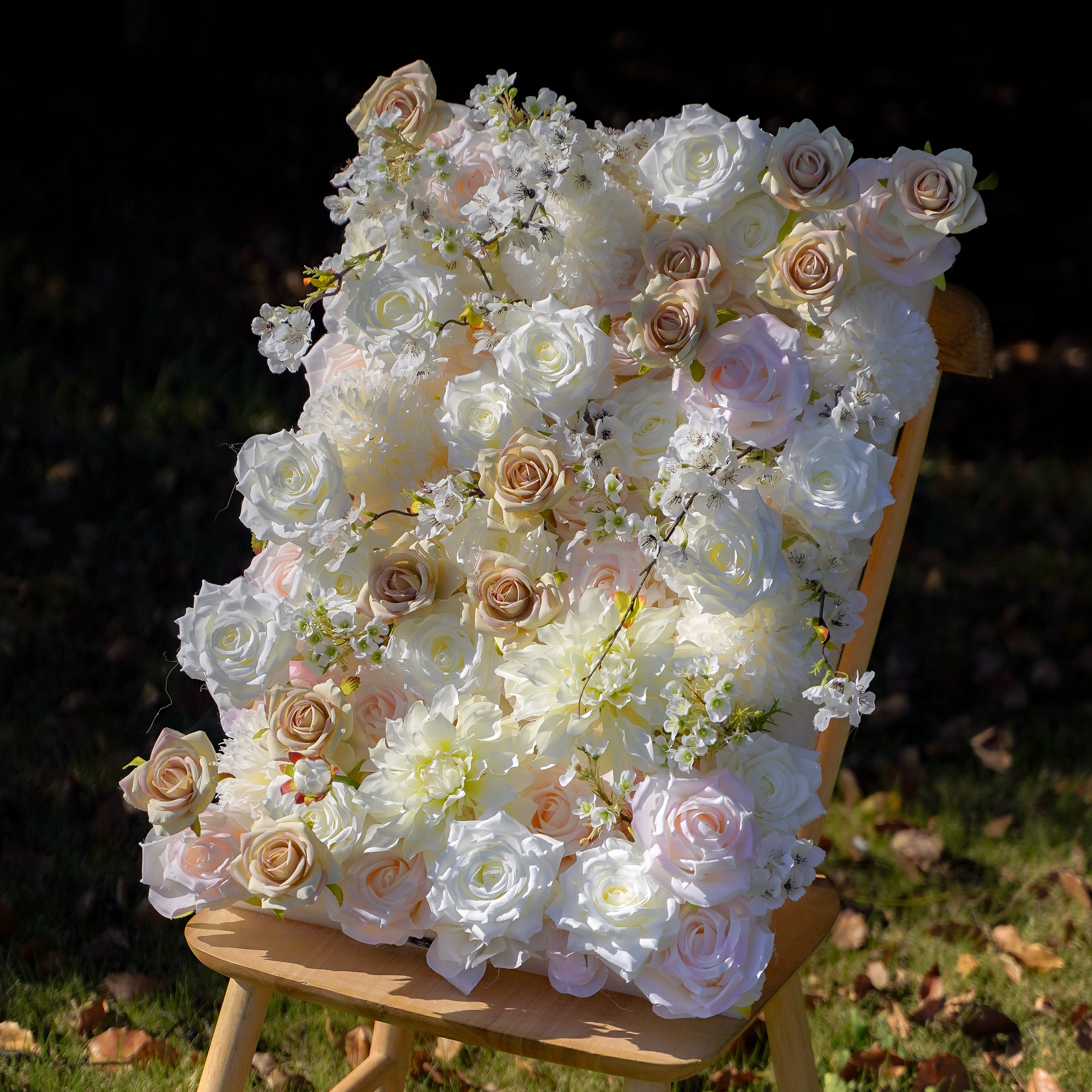 Seren 5D Fabric Artificial rolling up curtain flower wall Rose Morning
