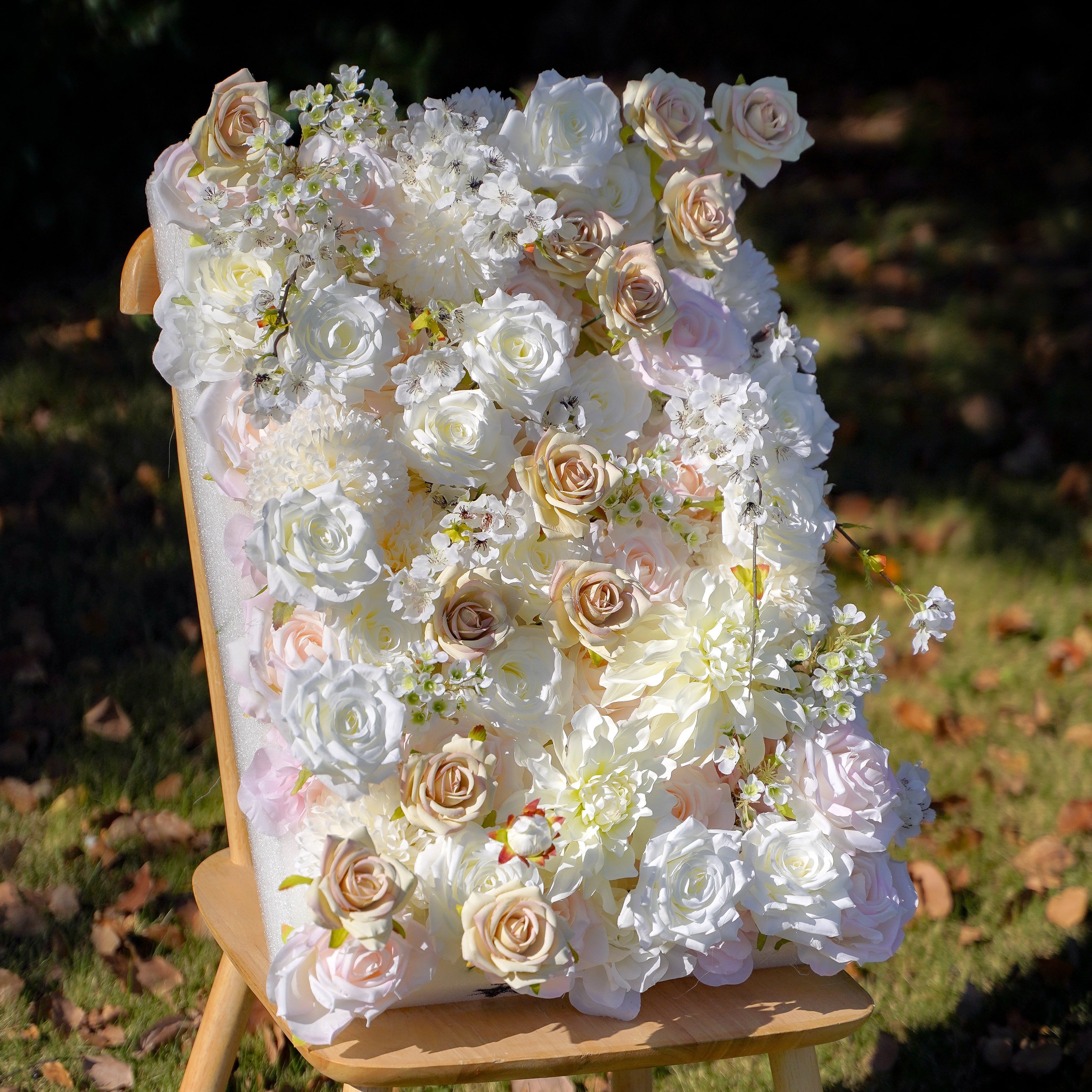 Seren 5D Fabric Artificial rolling up curtain flower wall Rose Morning